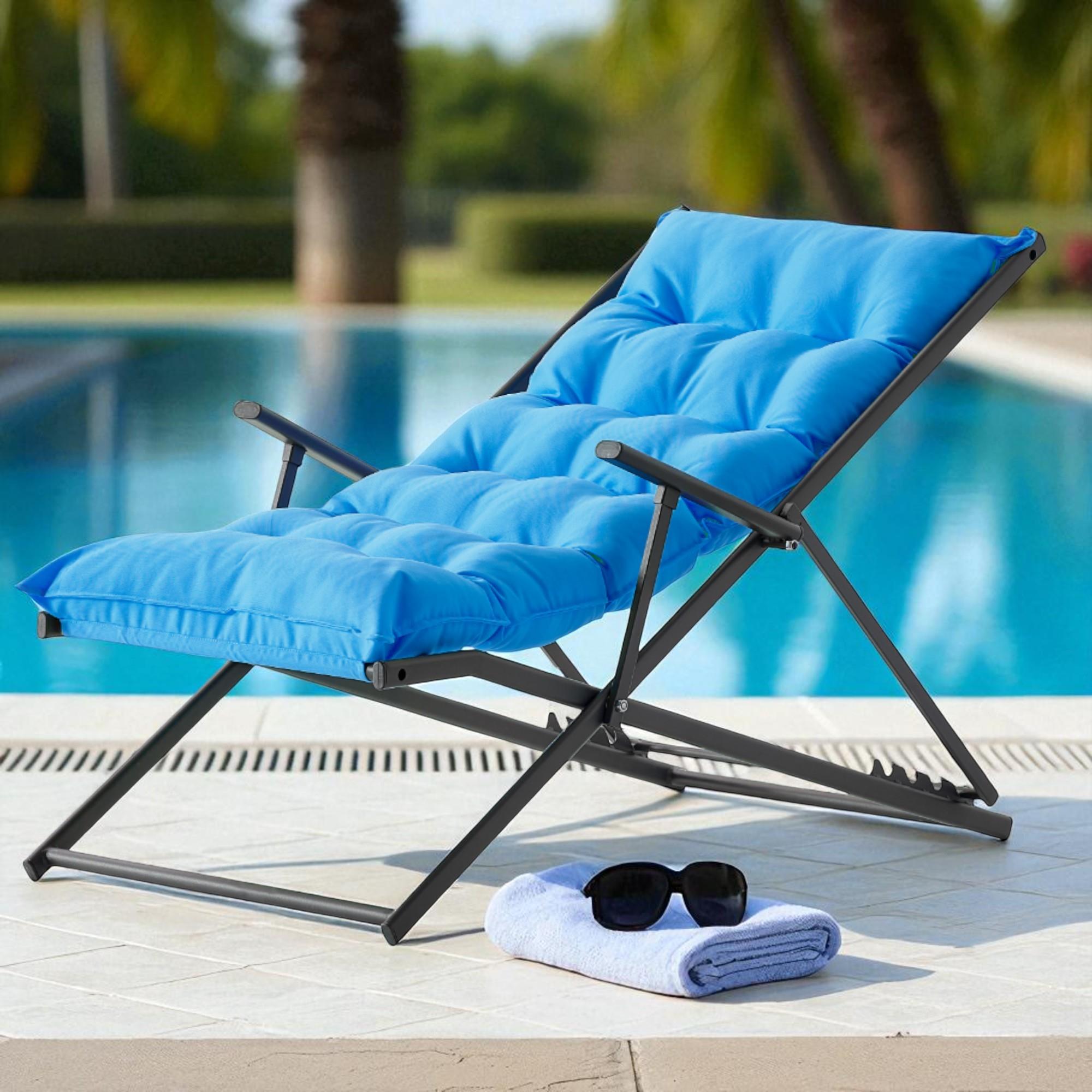 Relax Ayarlanabilir Bahçe Balkon Koltuğu | Minderli Şezlong