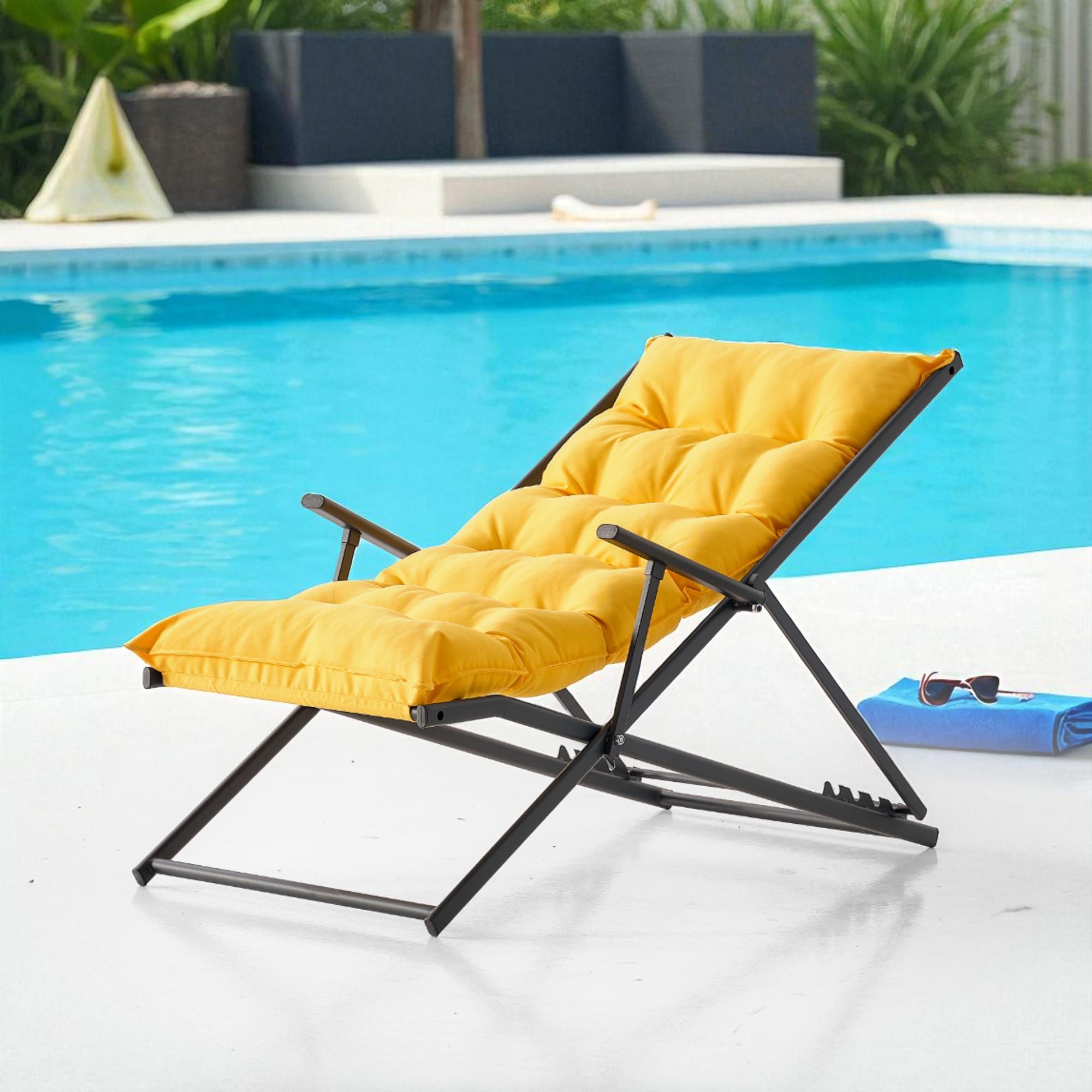 Relax Ayarlanabilir Bahçe Balkon Koltuğu | Minderli Şezlong