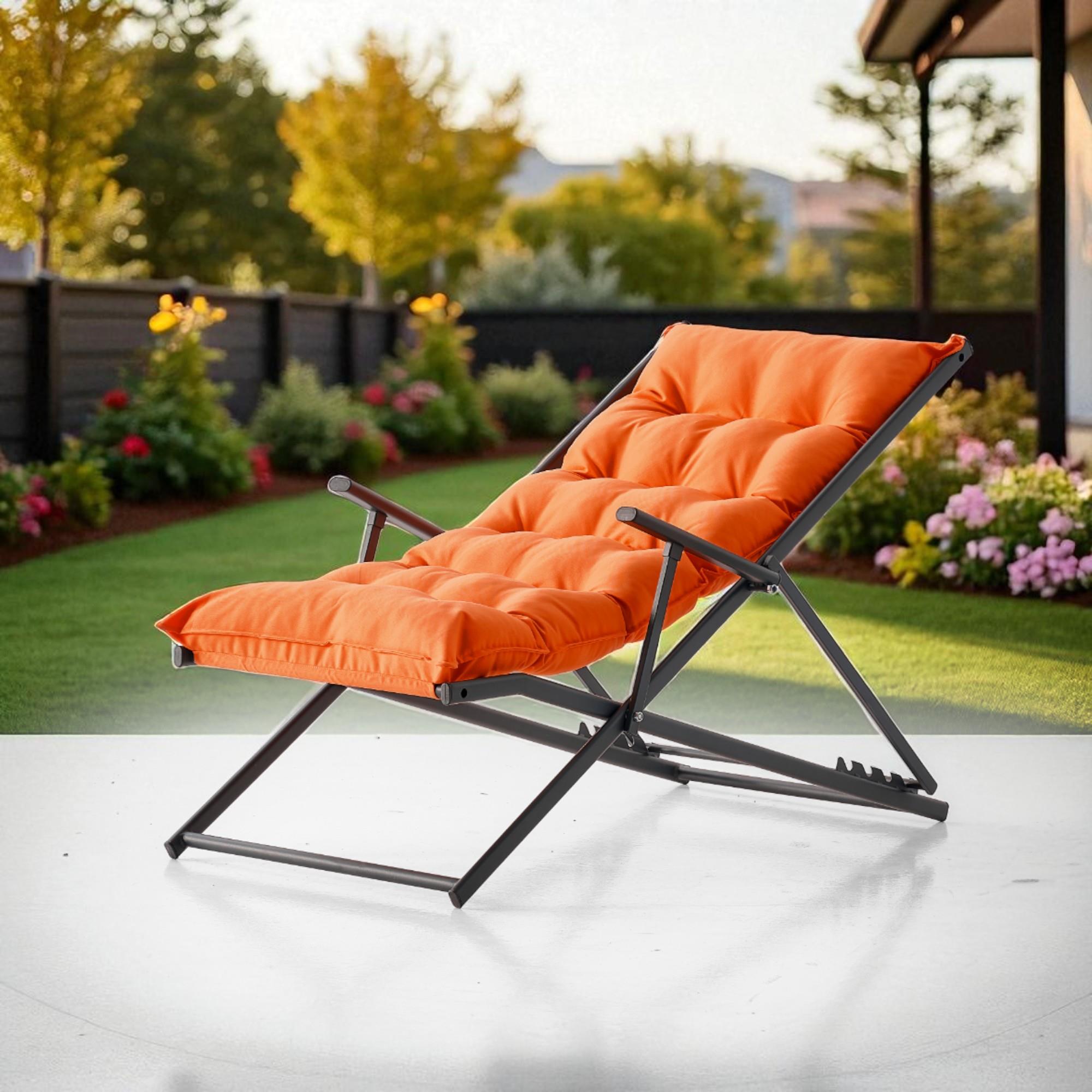 Relax Ayarlanabilir Bahçe Balkon Koltuğu | Minderli Şezlong