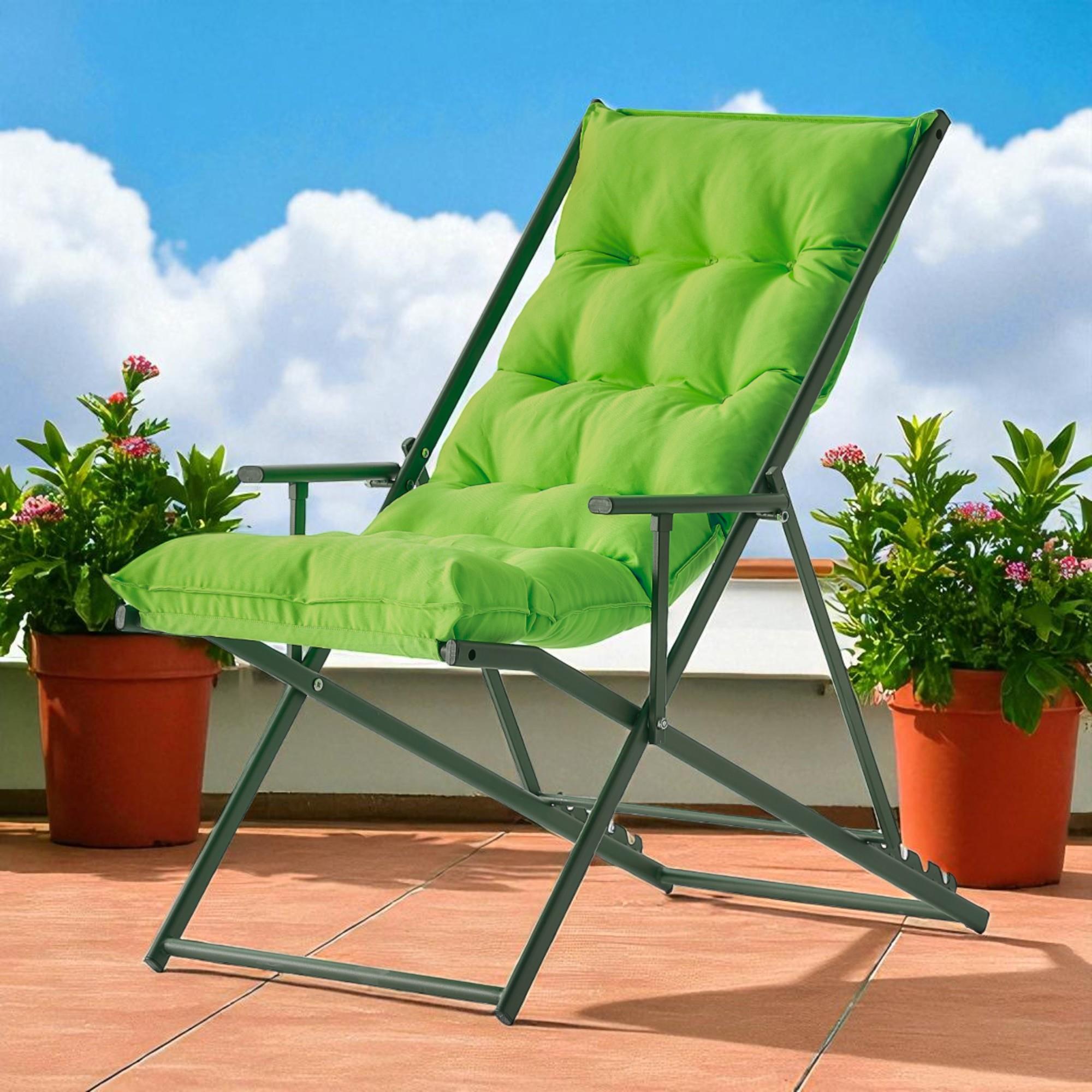 Relax Ayarlanabilir Bahçe Balkon Koltuğu | Minderli Şezlong