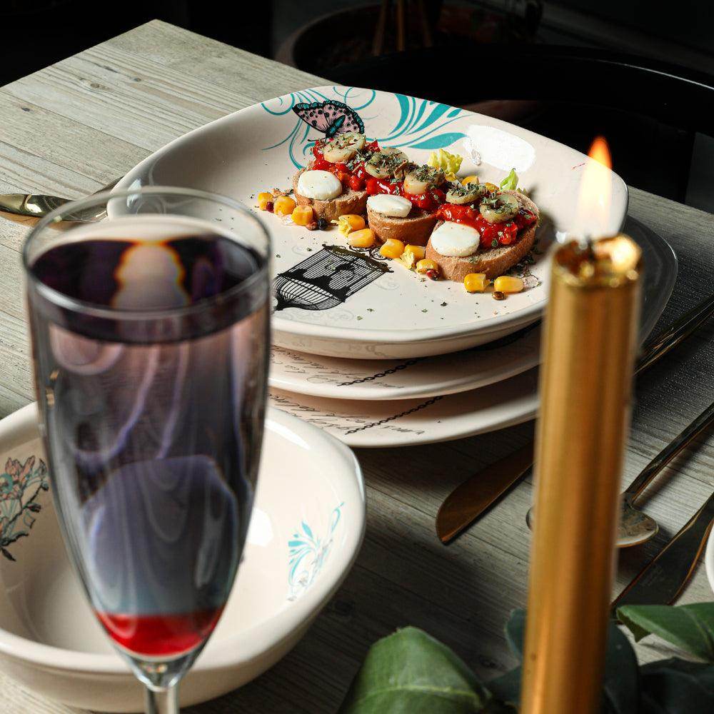 Keraart Retro Yemek Takımı 24 Parça 6 Kişilik