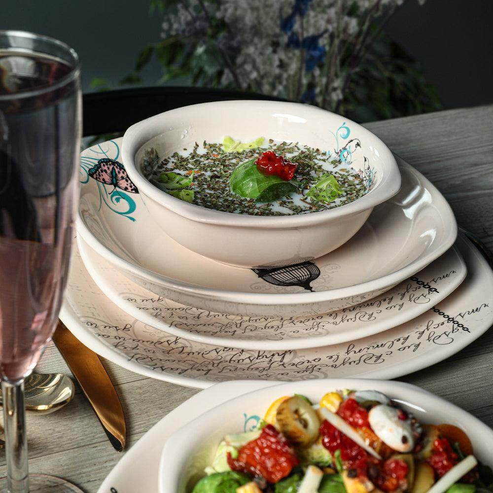 Keraart Retro Yemek Takımı 24 Parça 6 Kişilik