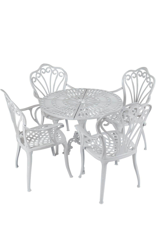 Reyhan Masalı Alüminyum Bahçe Takımı | Döküm Masa Takımı | Beyaz