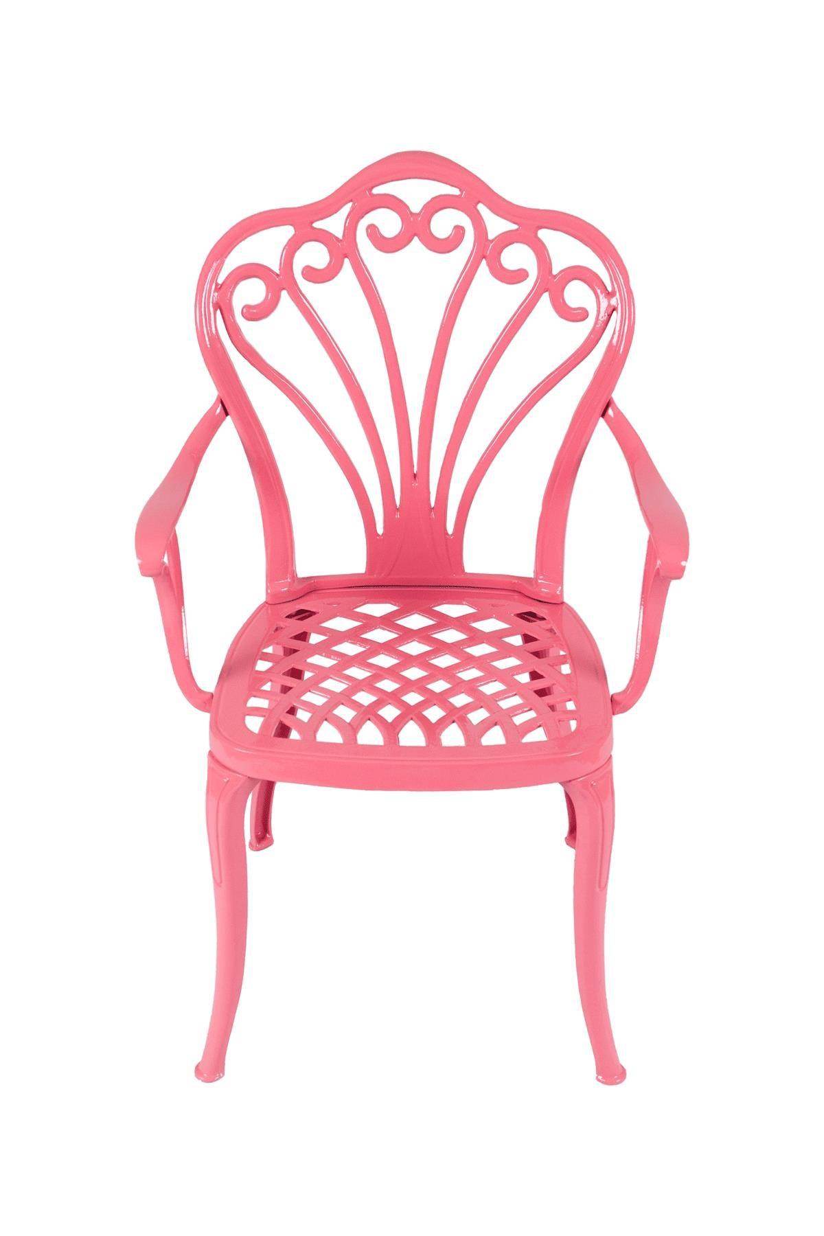 Reyhan Masalı Alüminyum Bahçe Takımı | Döküm Masa Takımı | Pembe