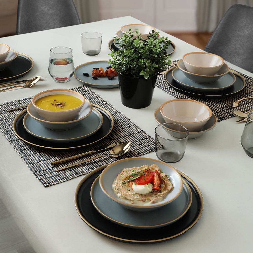 Safir Gri Yemek Takımı 6 Kişilik 24 Parça 624-995