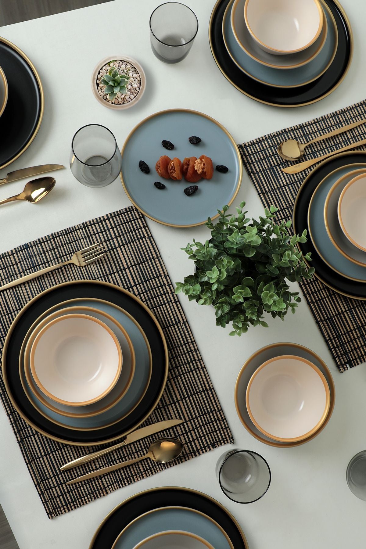 Safir Gri Yemek Takımı 6 Kişilik 24 Parça 624-995