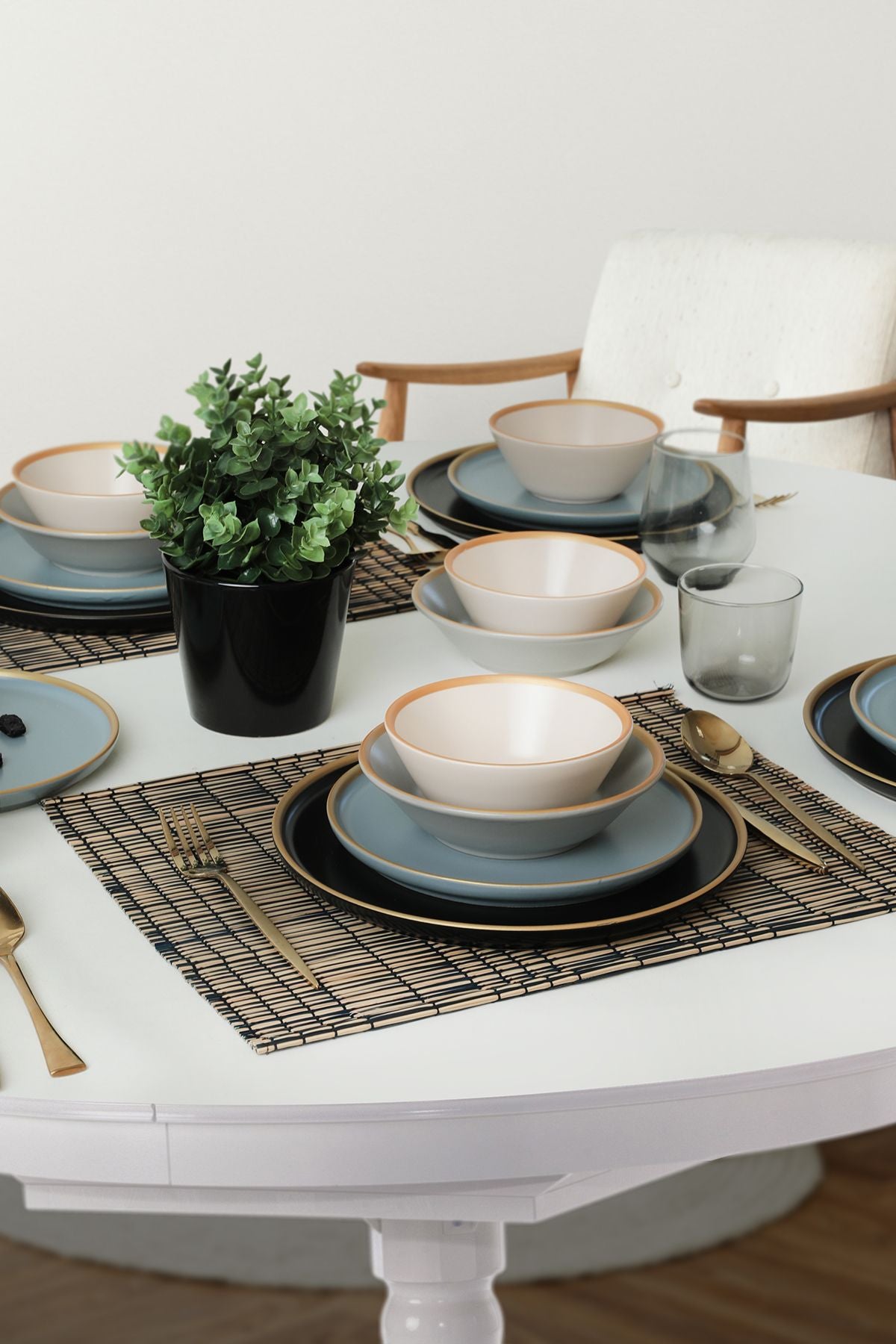 Safir Gri Yemek Takımı 6 Kişilik 24 Parça 624-995