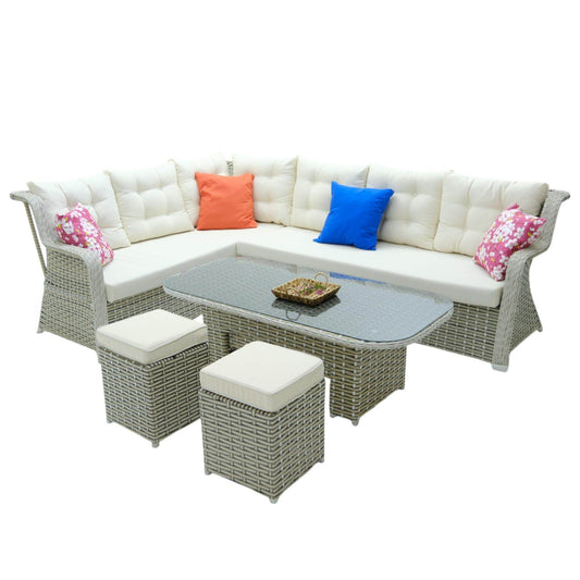 Serena | Rehome Rattan İki Puflu L Bahçe Köşe Takımı | 316