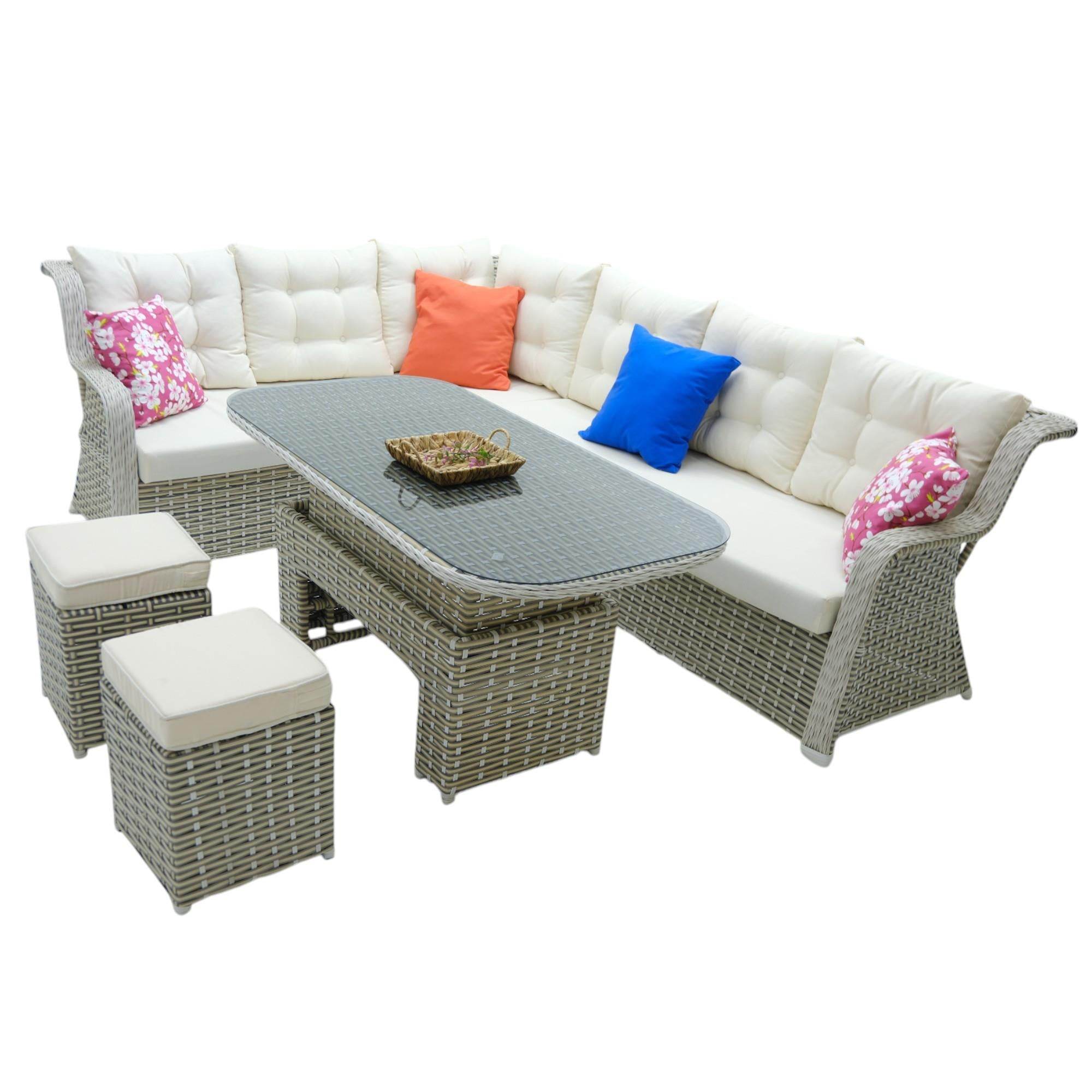 Serena | Rehome Rattan İki Puflu L Bahçe Köşe Takımı | 316