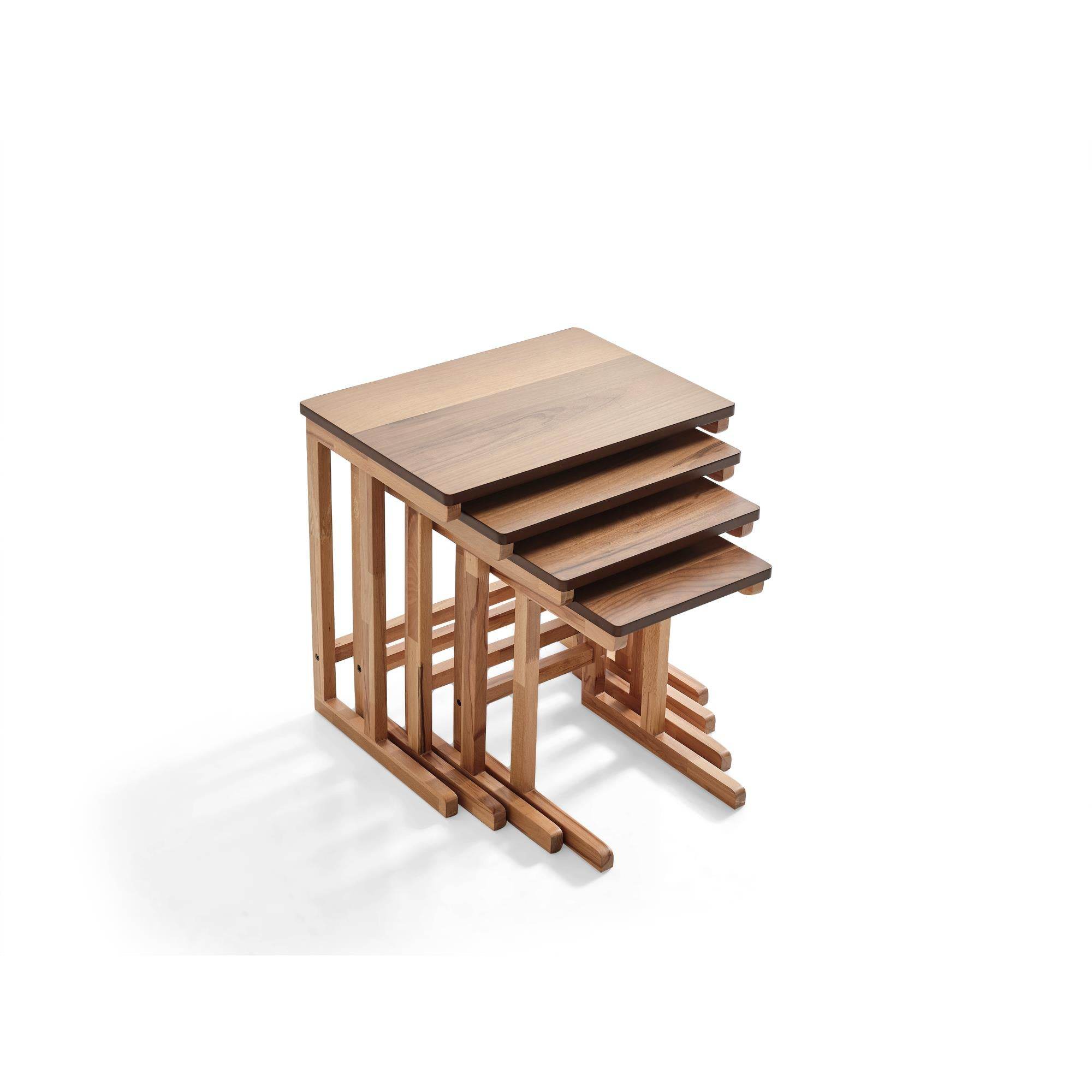 Sharm Dörtlü Zigon Sehpa | Ceviz | Kayın Sehpa