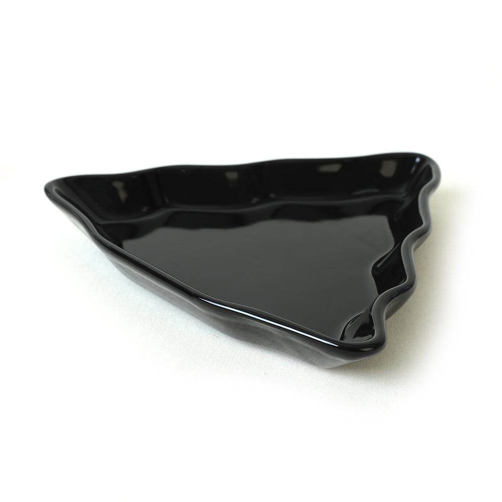 Siyah Çam Kayık Tabak 22 Cm 2 Adet