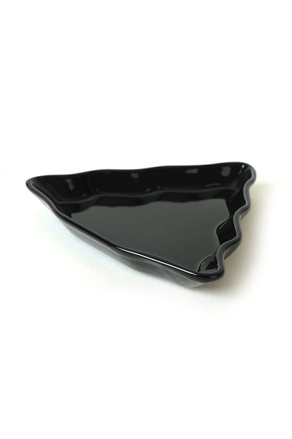 Siyah Çam Kayık Tabak 22 Cm 2 Adet