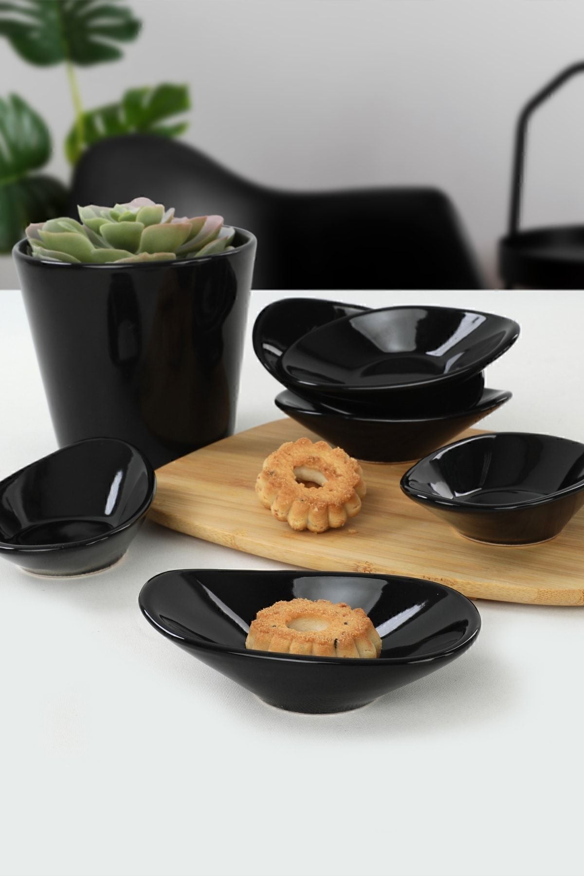 Siyah Dalga Çerezlik/Sosluk 12 Cm 6 Adet