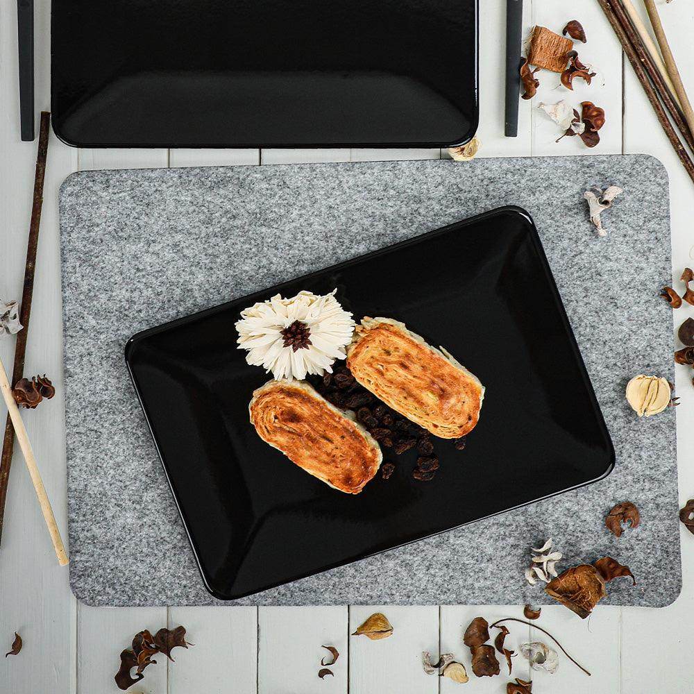 Siyah Siera Kayık Tabak 31 Cm 2 Adet