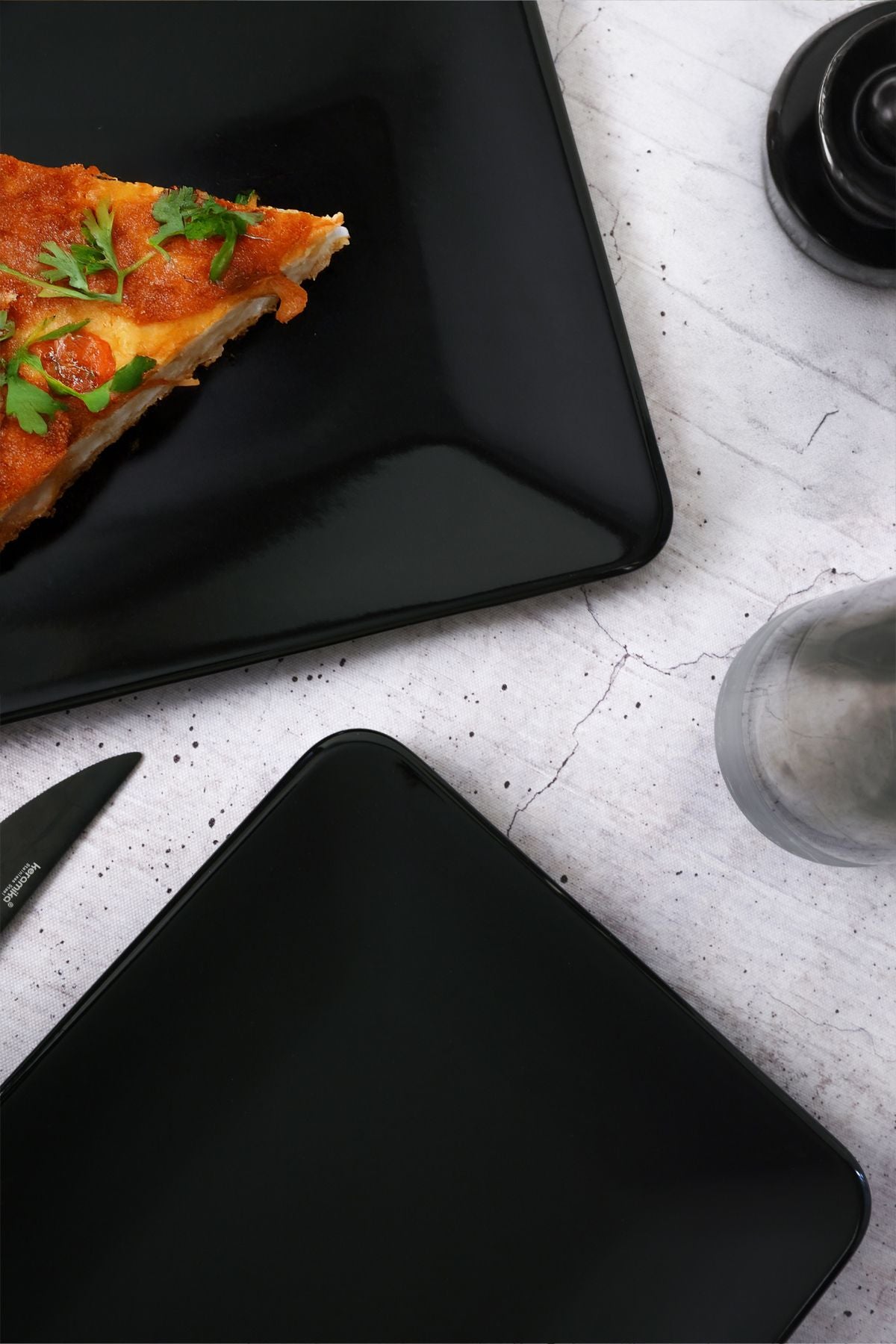 Siyah Siera Kayık Tabak 31 Cm 2 Adet