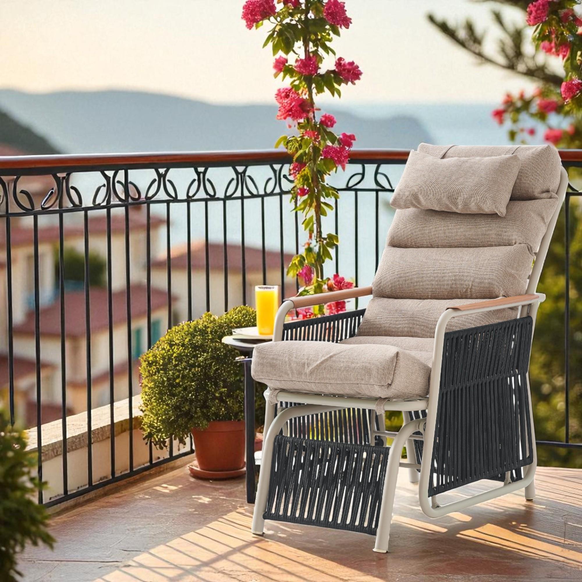 Space Ahşap Kollu Minderli Bahçe Koltuğu | Bahçe Sandalyesi