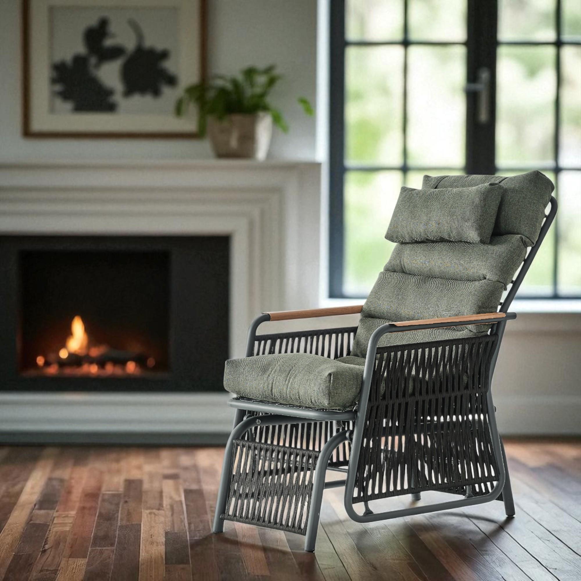 Space Ahşap Kollu Minderli Bahçe Koltuğu | Bahçe Sandalyesi