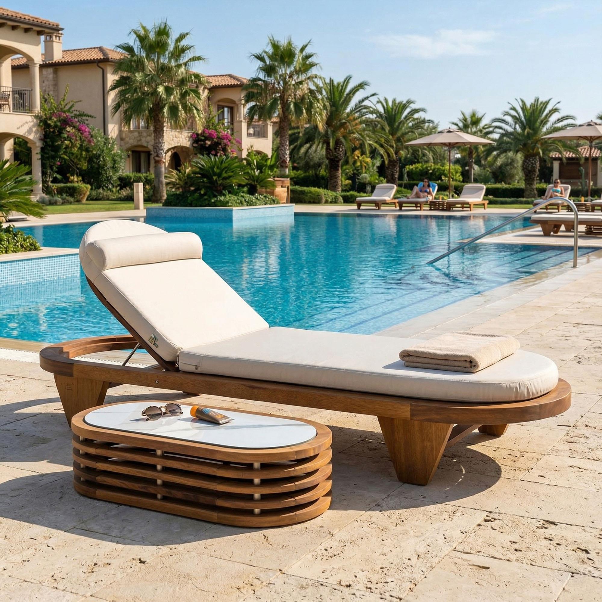 Spain Minderli Iroko Şezlong | Rehome