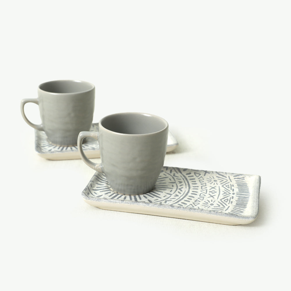 Keraart Stone Doğaltaş Kahve Sunum Seti 4 Parça 2 Kişilik 21426