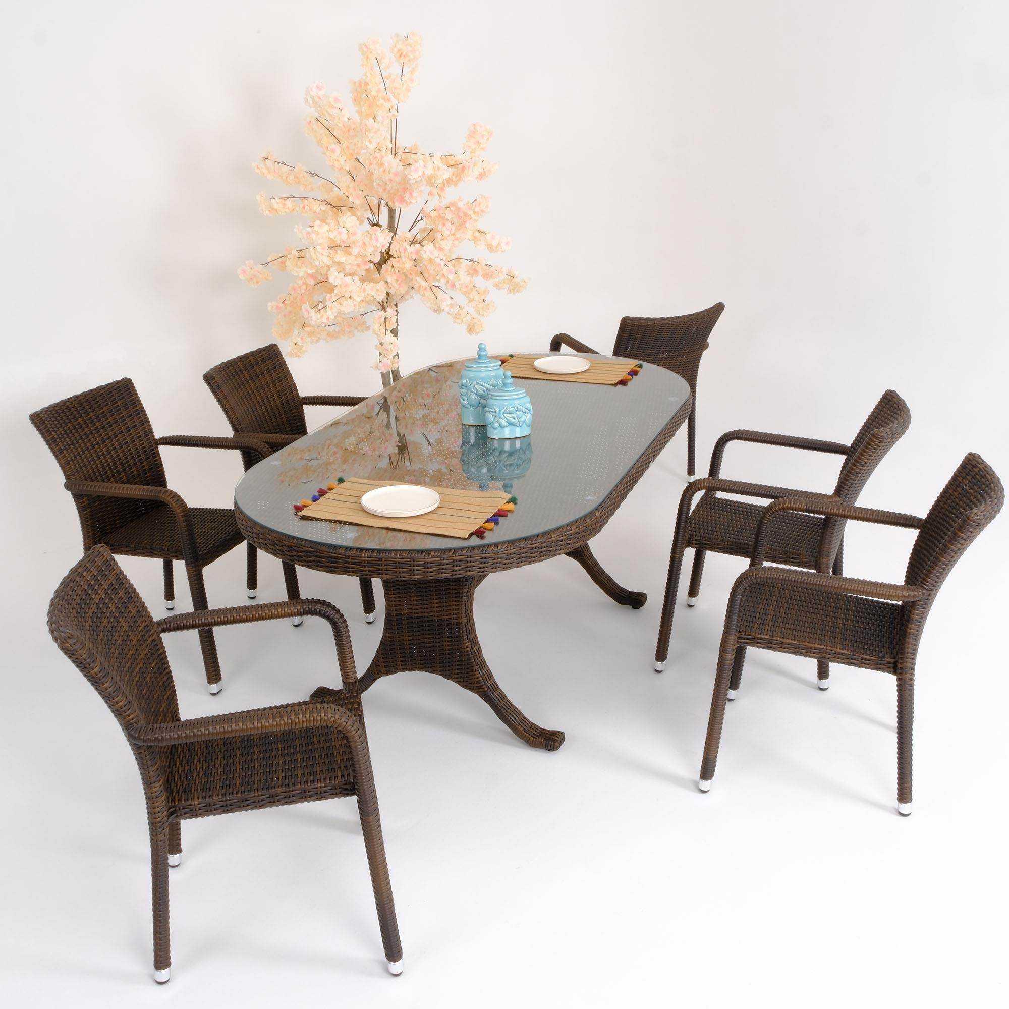 Sunsire 100x200 Rattan Bahçe Masa Takımı | Rehome