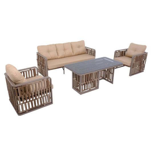 Talia | Rattan Bahçe Oturma Grubu | 3+1+1 Sehpalı Bahçe Takımı