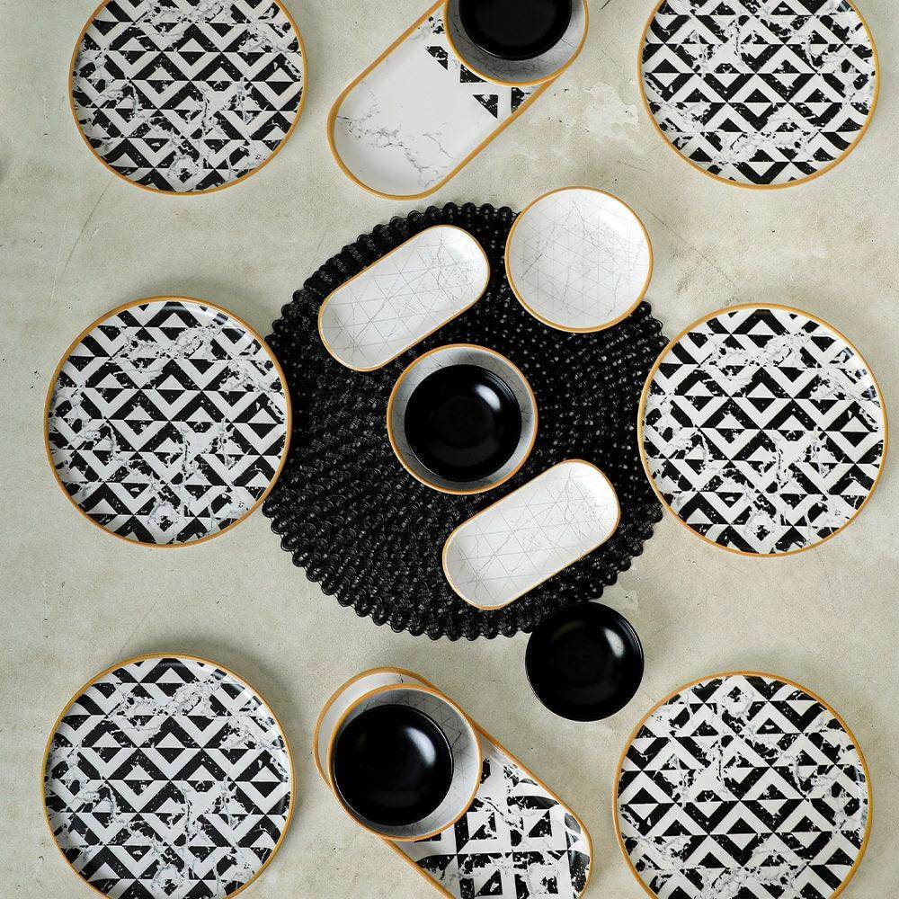 Keraart Trigon Marble Kahvaltı Takımı 18 Parça 6 Kişilik 18766-68-69