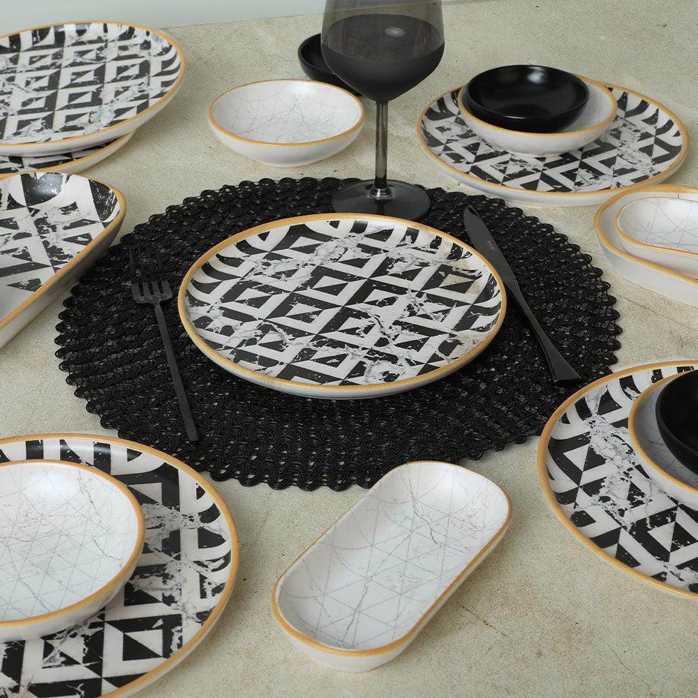 Keraart Trigon Marble Kahvaltı Takımı 18 Parça 6 Kişilik 18766-68-69