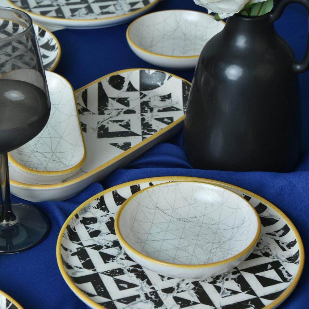Keraart Trigon Marble Kahvaltı Takımı 18 Parça 6 Kişilik 18766-68-69