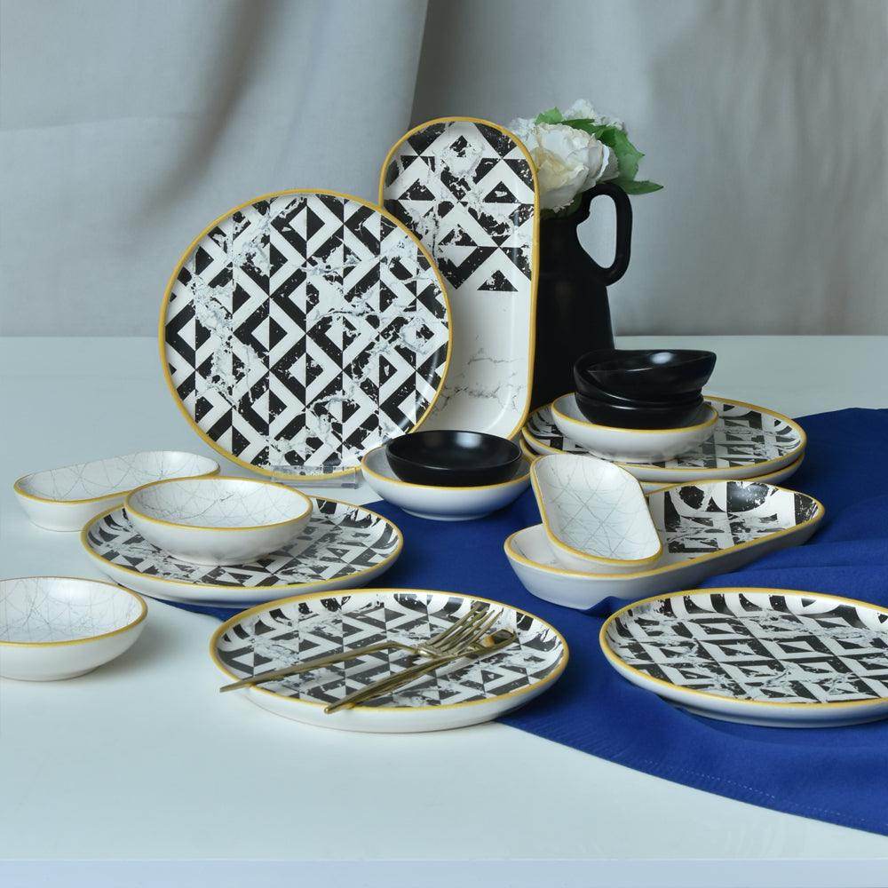 Keraart Trigon Marble Kahvaltı Takımı 18 Parça 6 Kişilik 18766-68-69