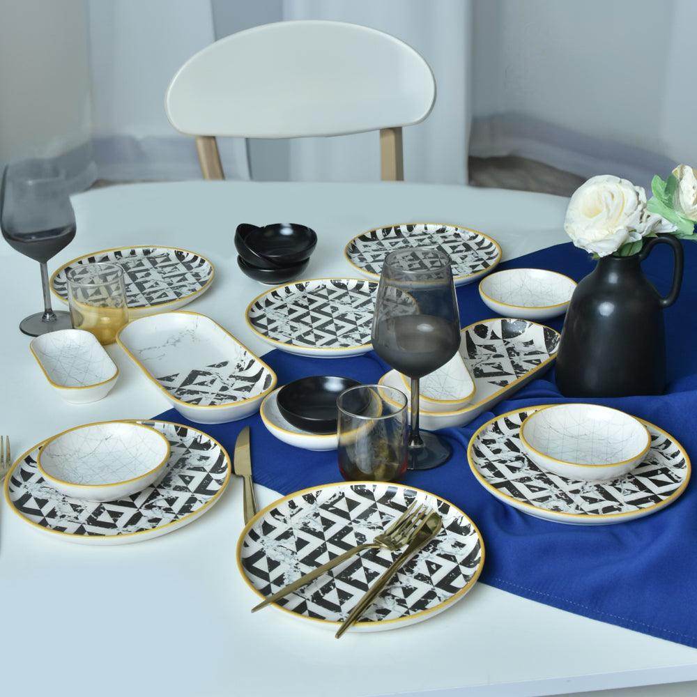 Keraart Trigon Marble Kahvaltı Takımı 18 Parça 6 Kişilik 18766-68-69