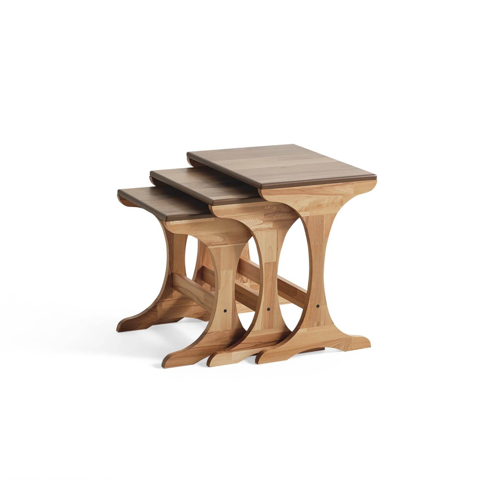 Tulip Üçlü Zigon Sehpa | Ceviz | Kayın Sehpa