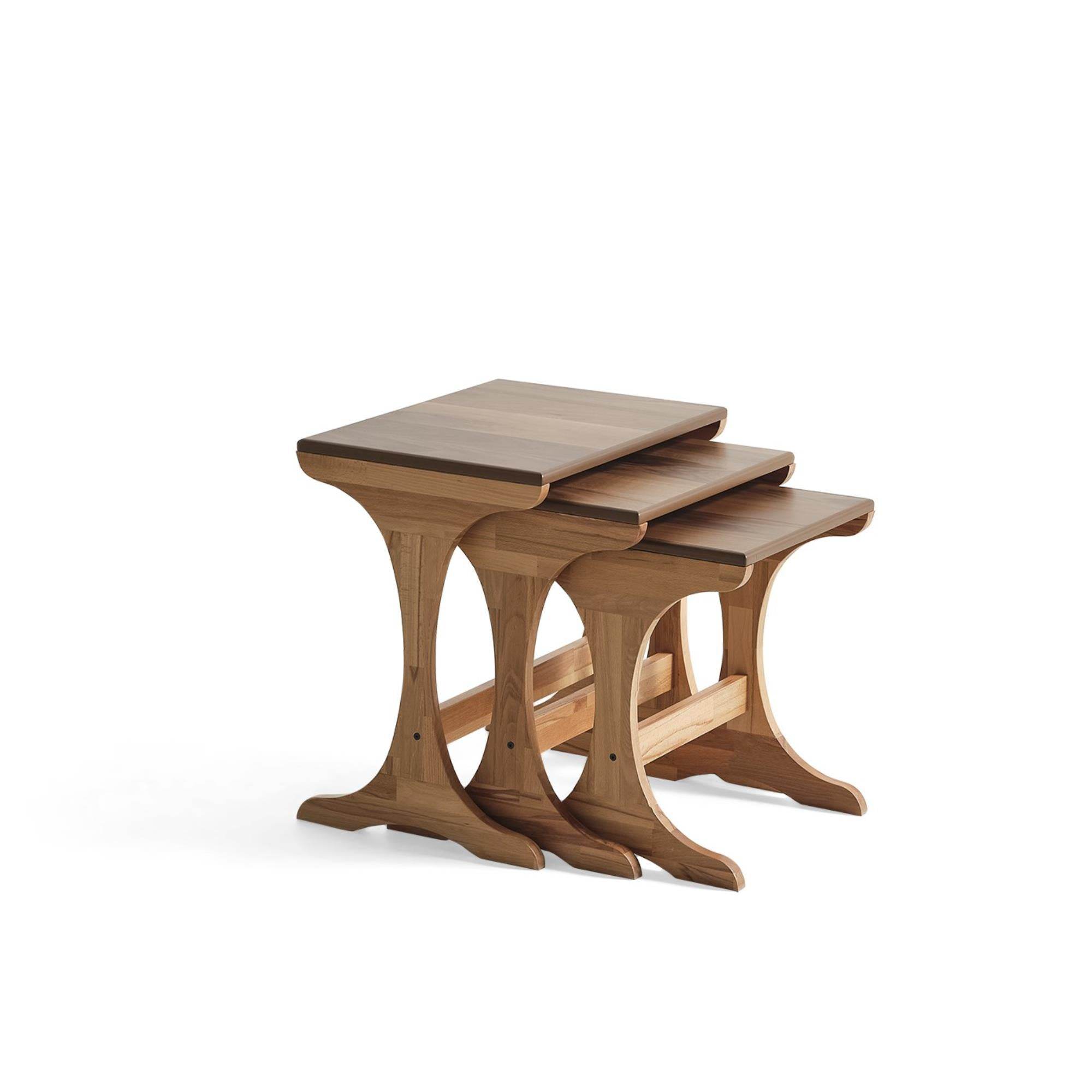 Tulip Üçlü Zigon Sehpa | Ceviz | Kayın Sehpa