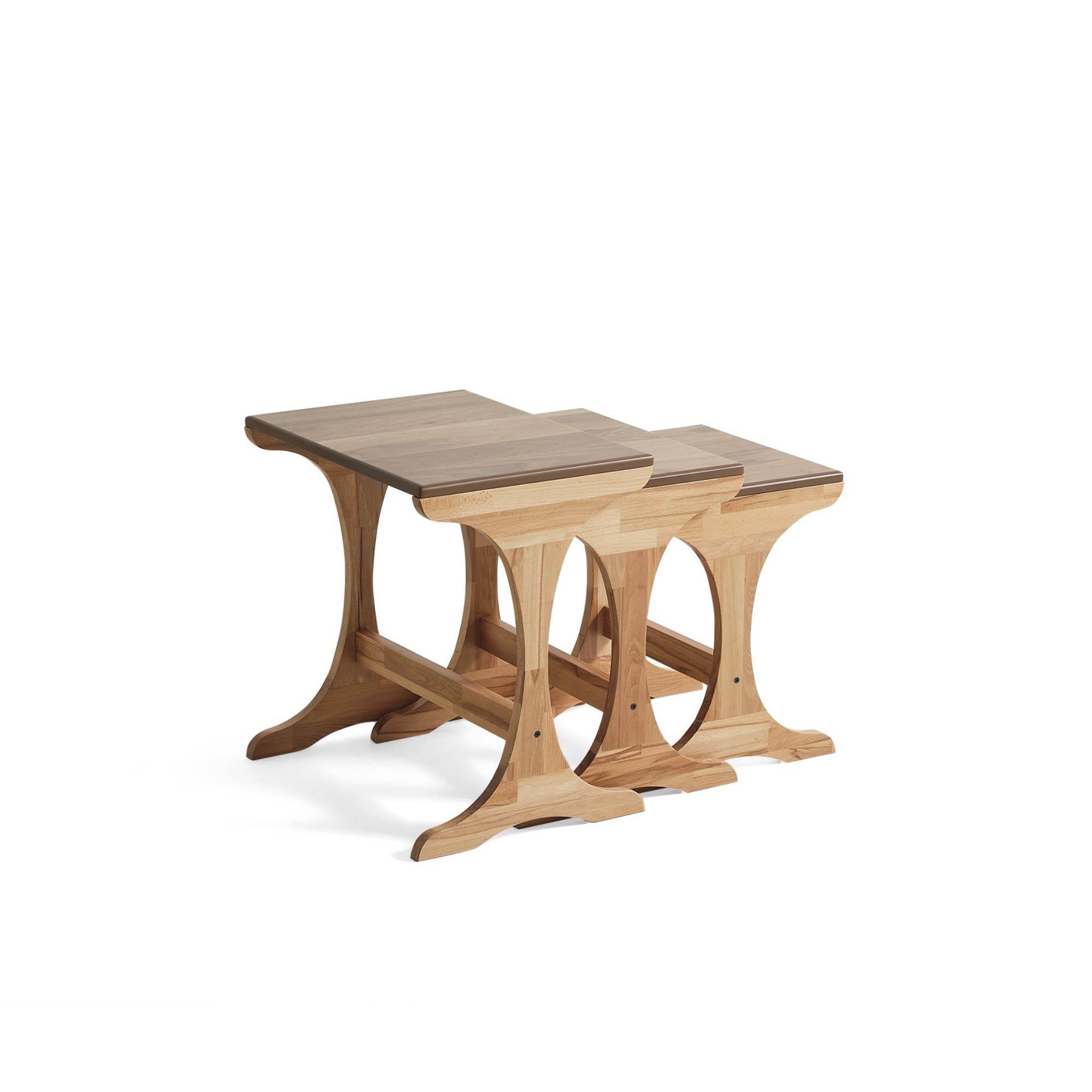 Tulip Üçlü Zigon Sehpa | Ceviz | Kayın Sehpa