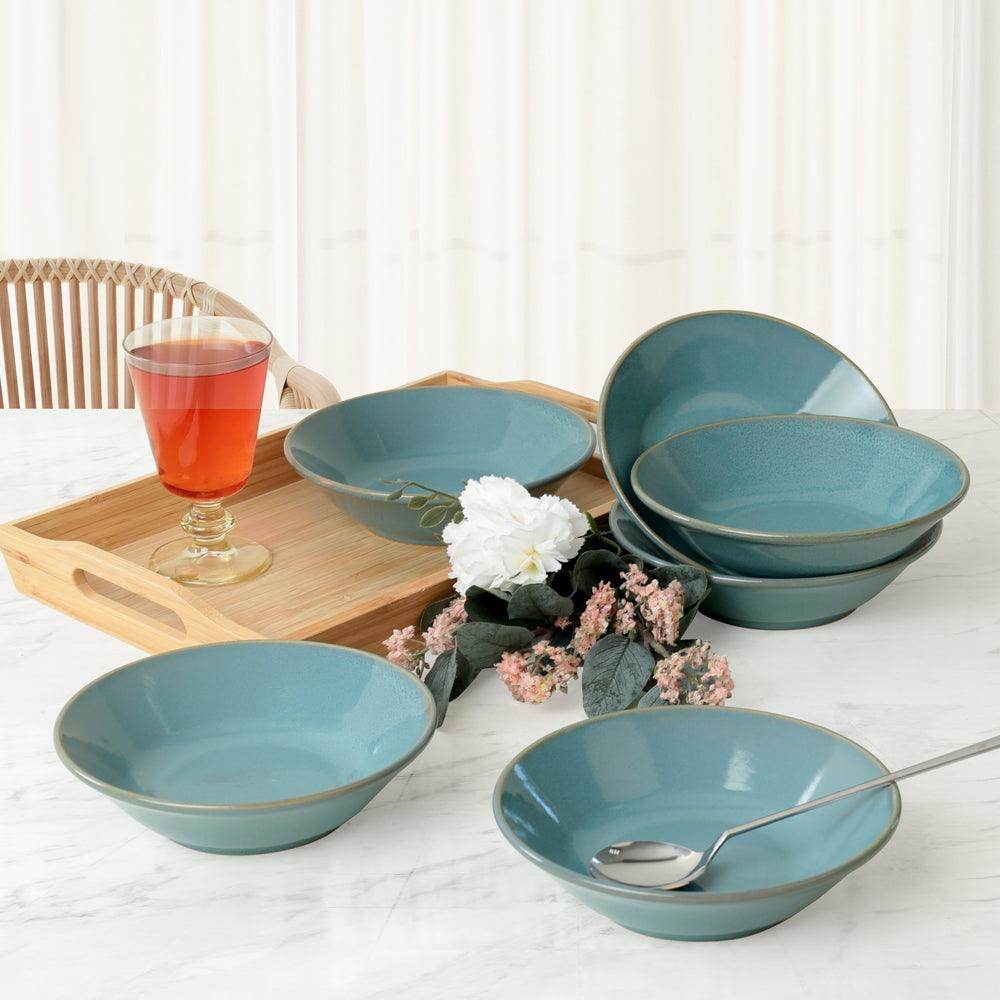 Turkuaz Granit Hitit Yemek Tabağı 18 Cm 6 Adet Q07