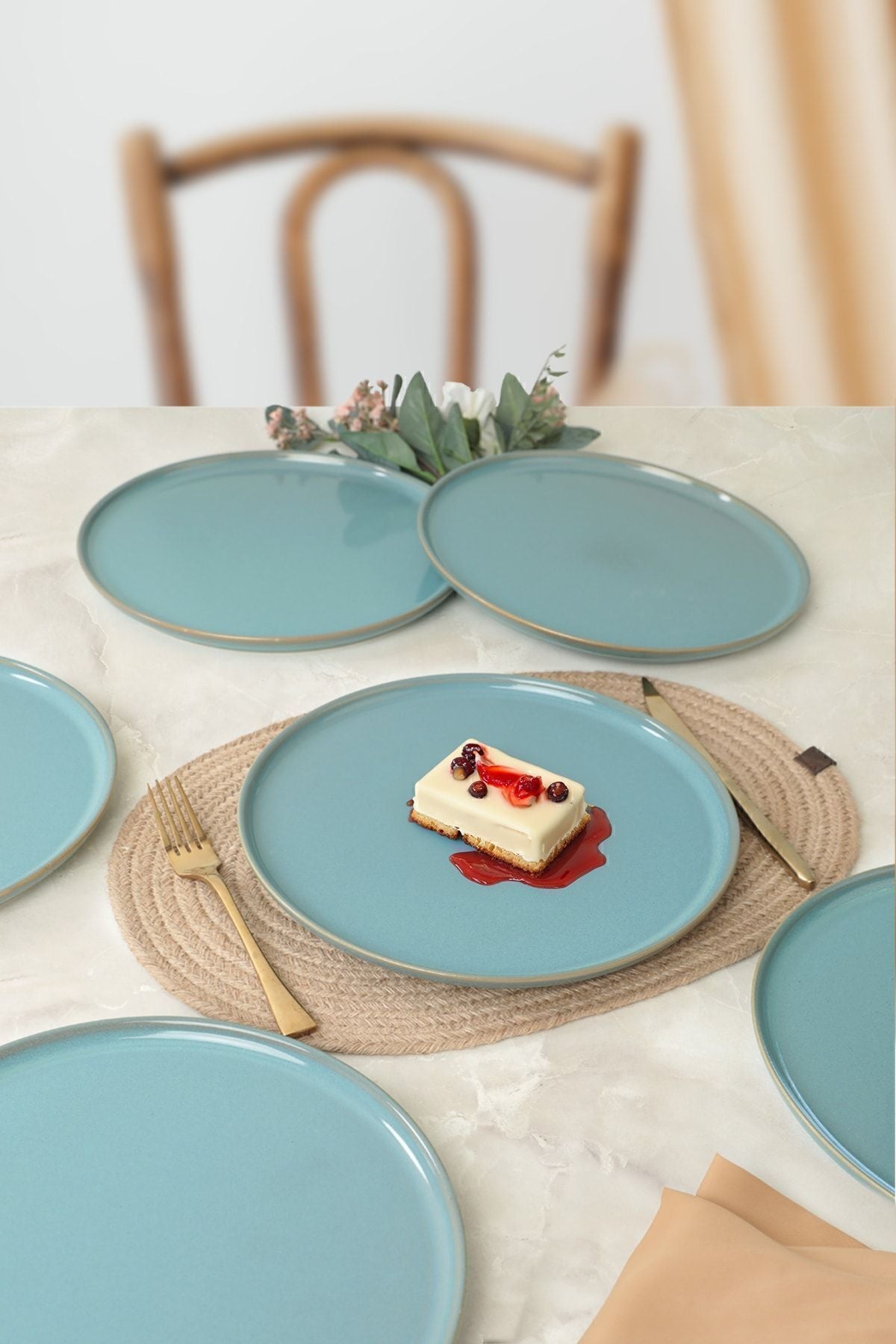 Turkuaz Granit Nordic Servis Tabağı 28 Cm 6 Adet - Q07