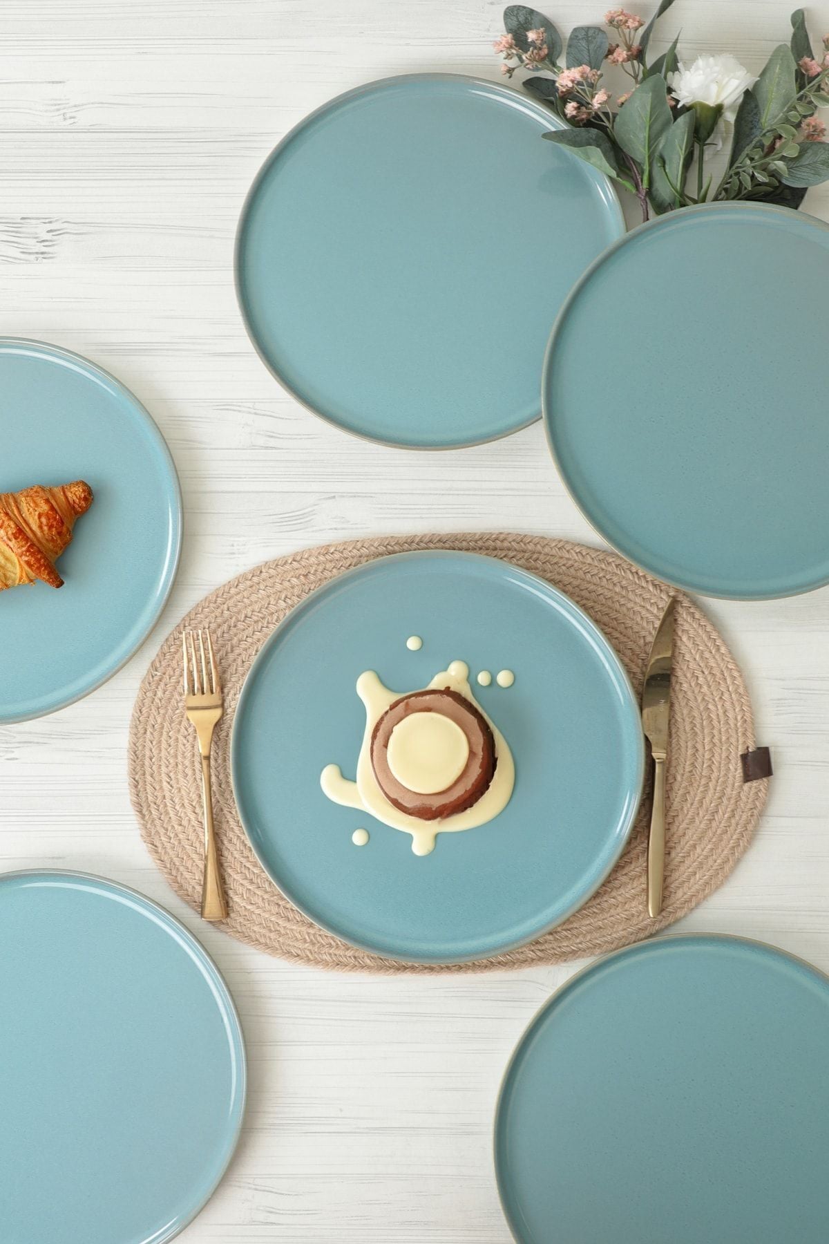 Turkuaz Granit Nordic Servis Tabağı 28 Cm 6 Adet - Q07