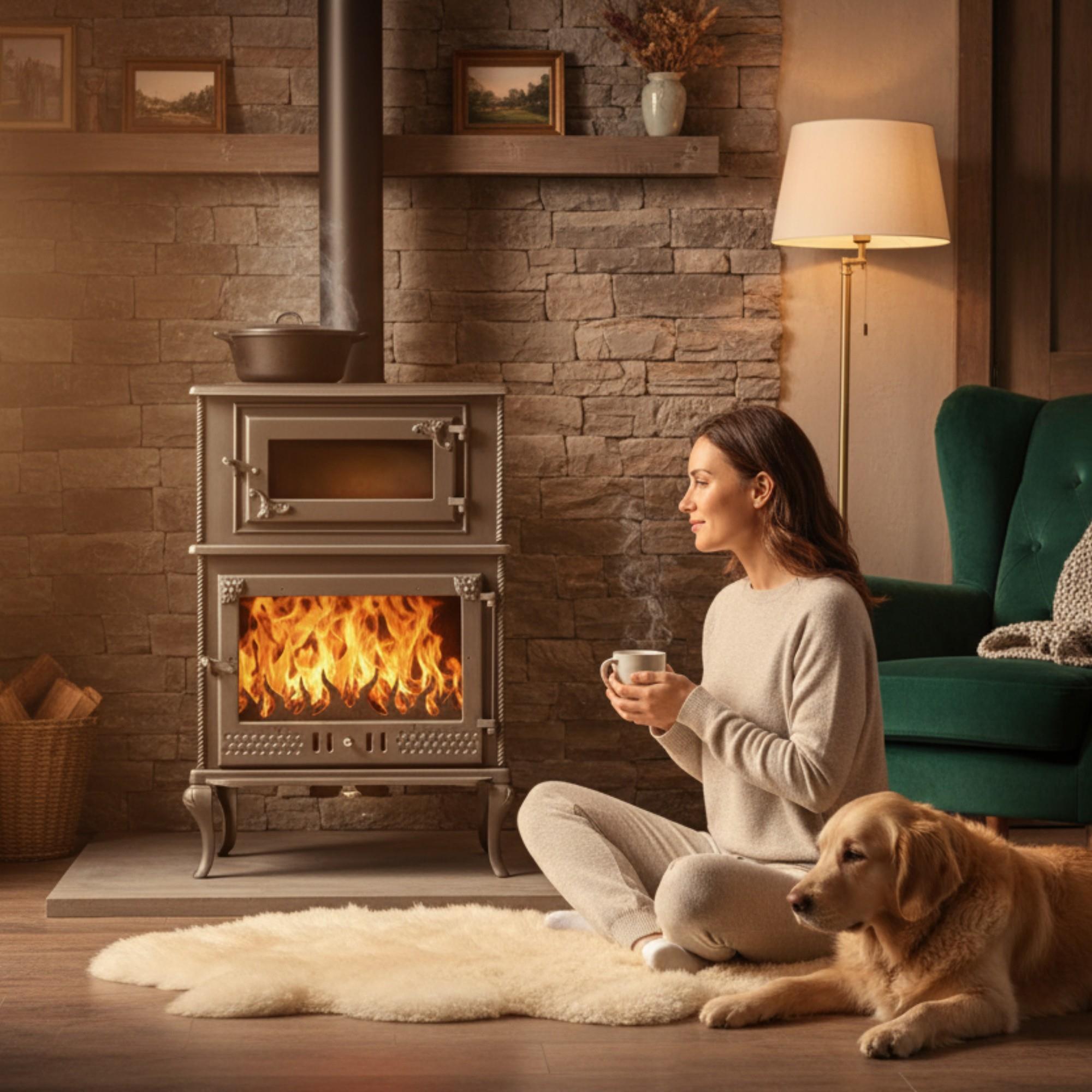 Üç Camlı Fırınlı Döküm Şömine Soba | Erendemir