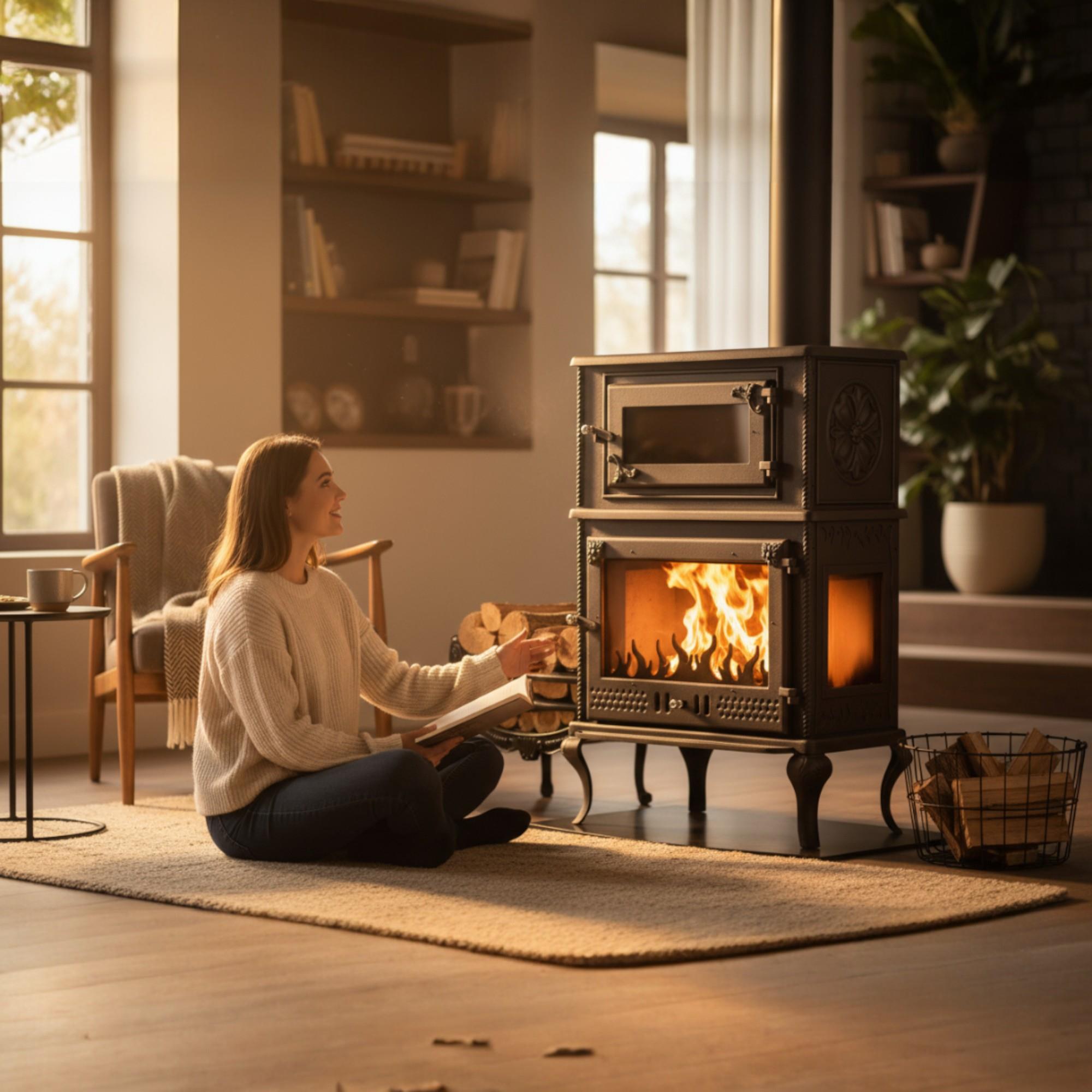 Üç Camlı Fırınlı Döküm Şömine Soba | Erendemir