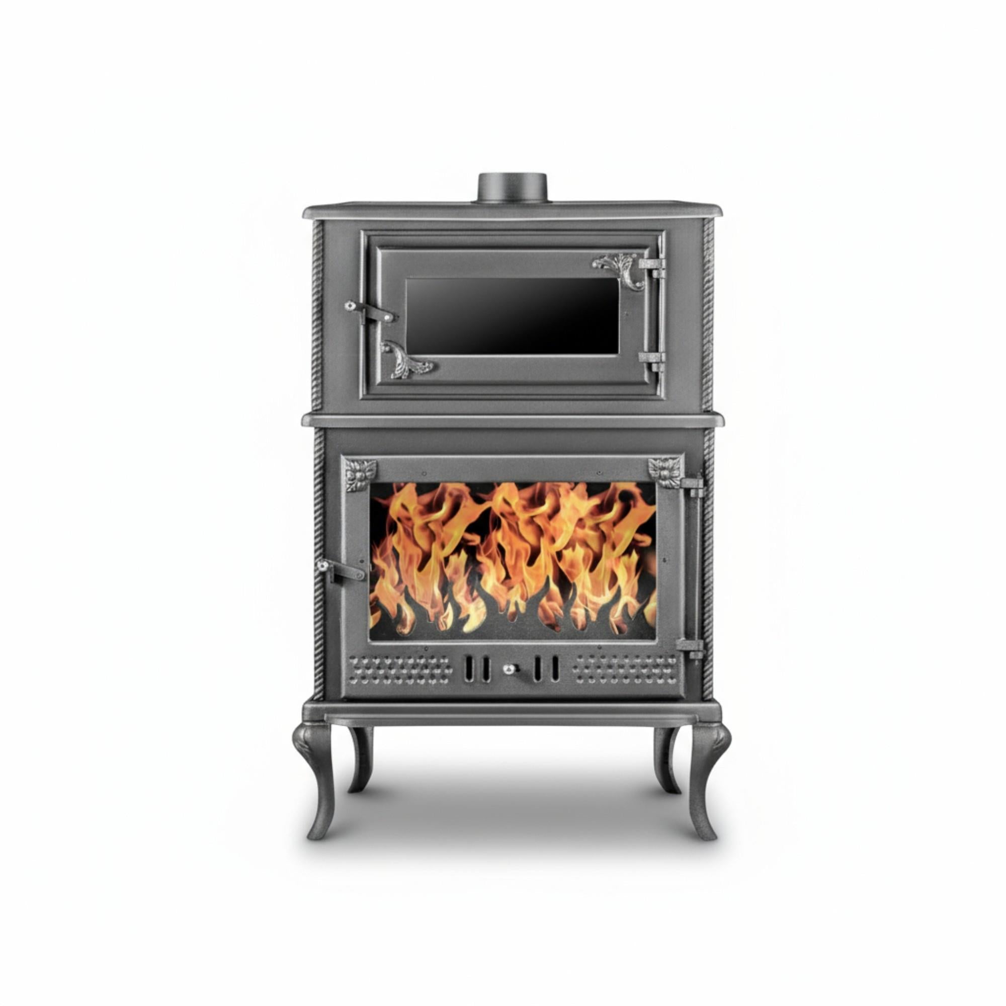 Üç Camlı Fırınlı Döküm Şömine Soba | Erendemir