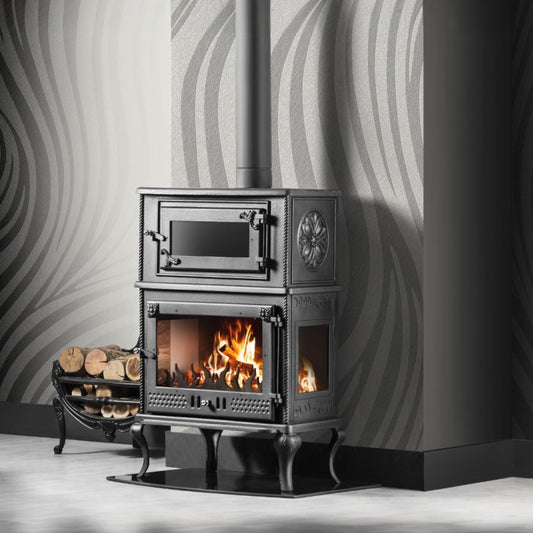 Üç Camlı Fırınlı Döküm Şömine Soba | Erendemir