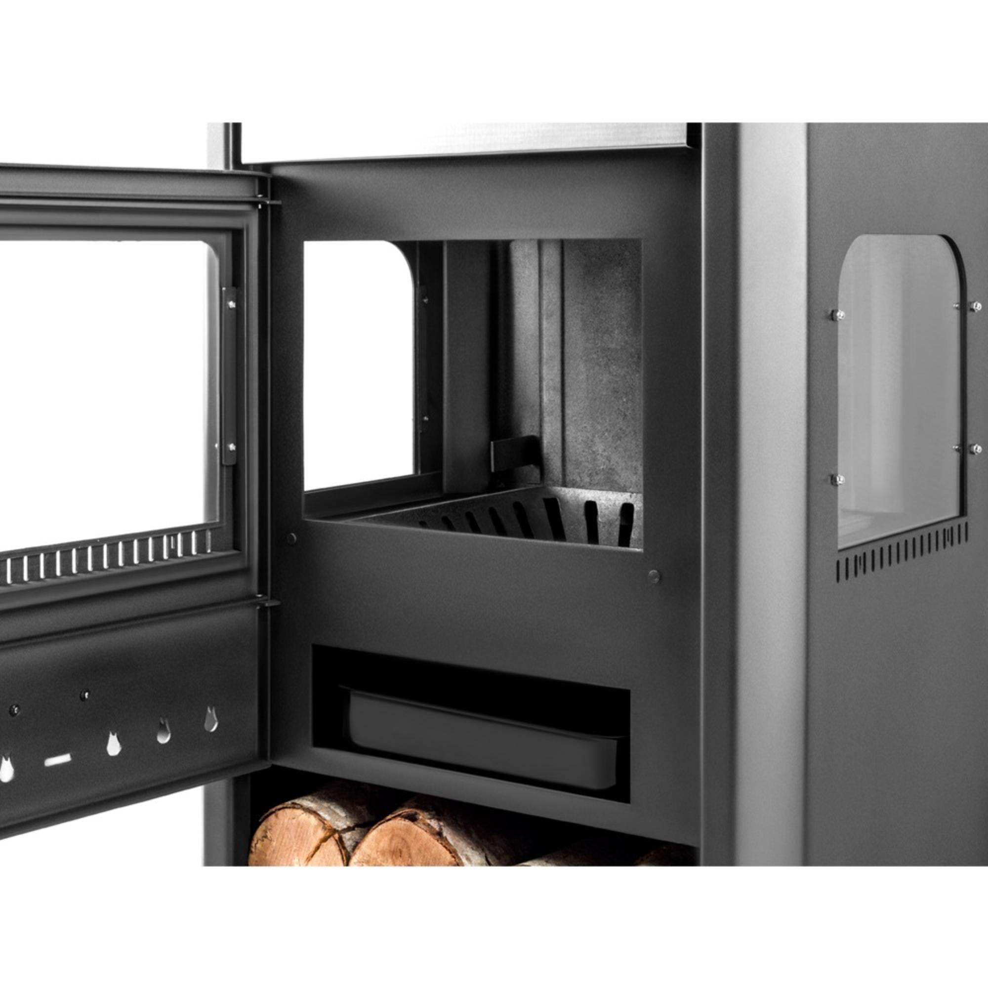 Üç Camlı Fırınlı Şömine Soba | ES-400 | Erendemir