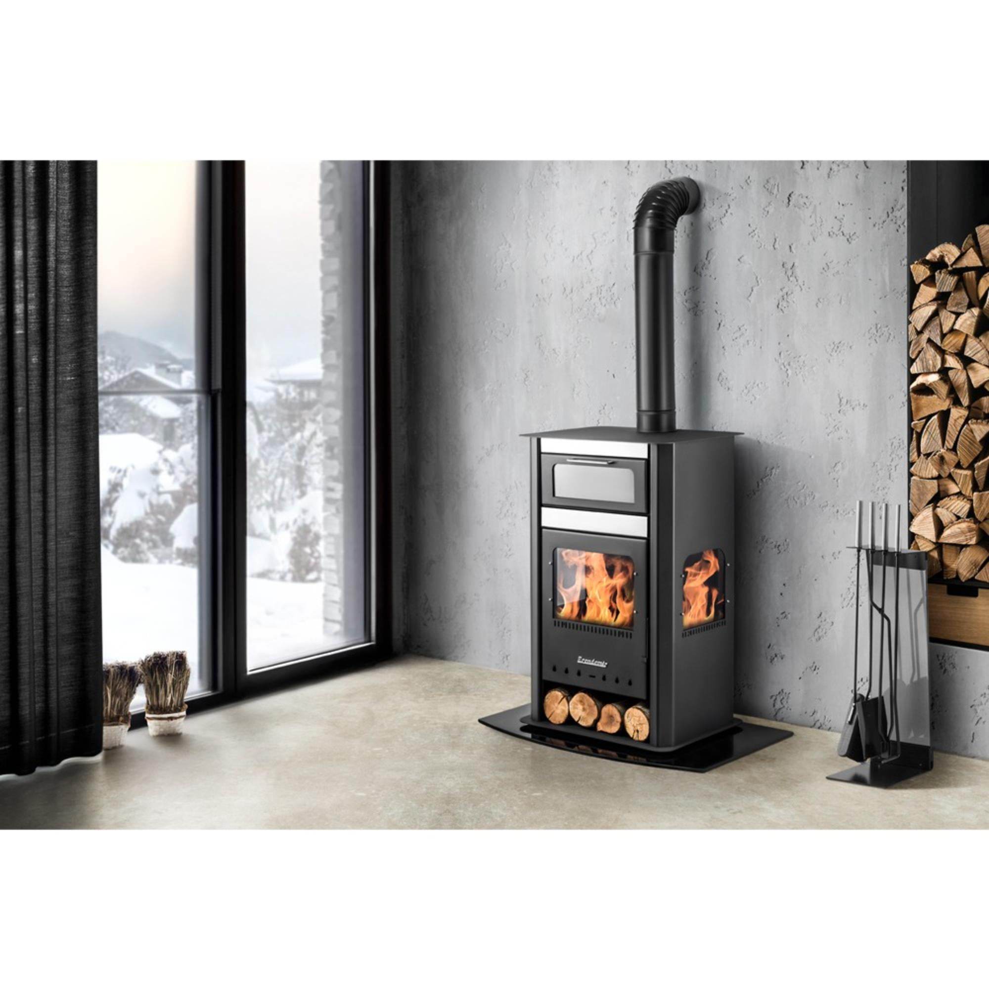 Üç Camlı Fırınlı Şömine Soba | ES-400 | Erendemir