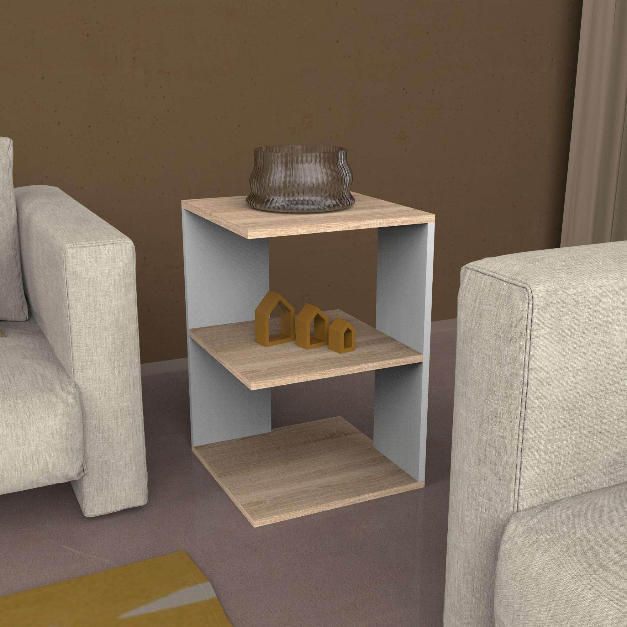 Urban Ahşap Yan Sehpa | 40x40x60 cm | Balfa Köşe Sehpa