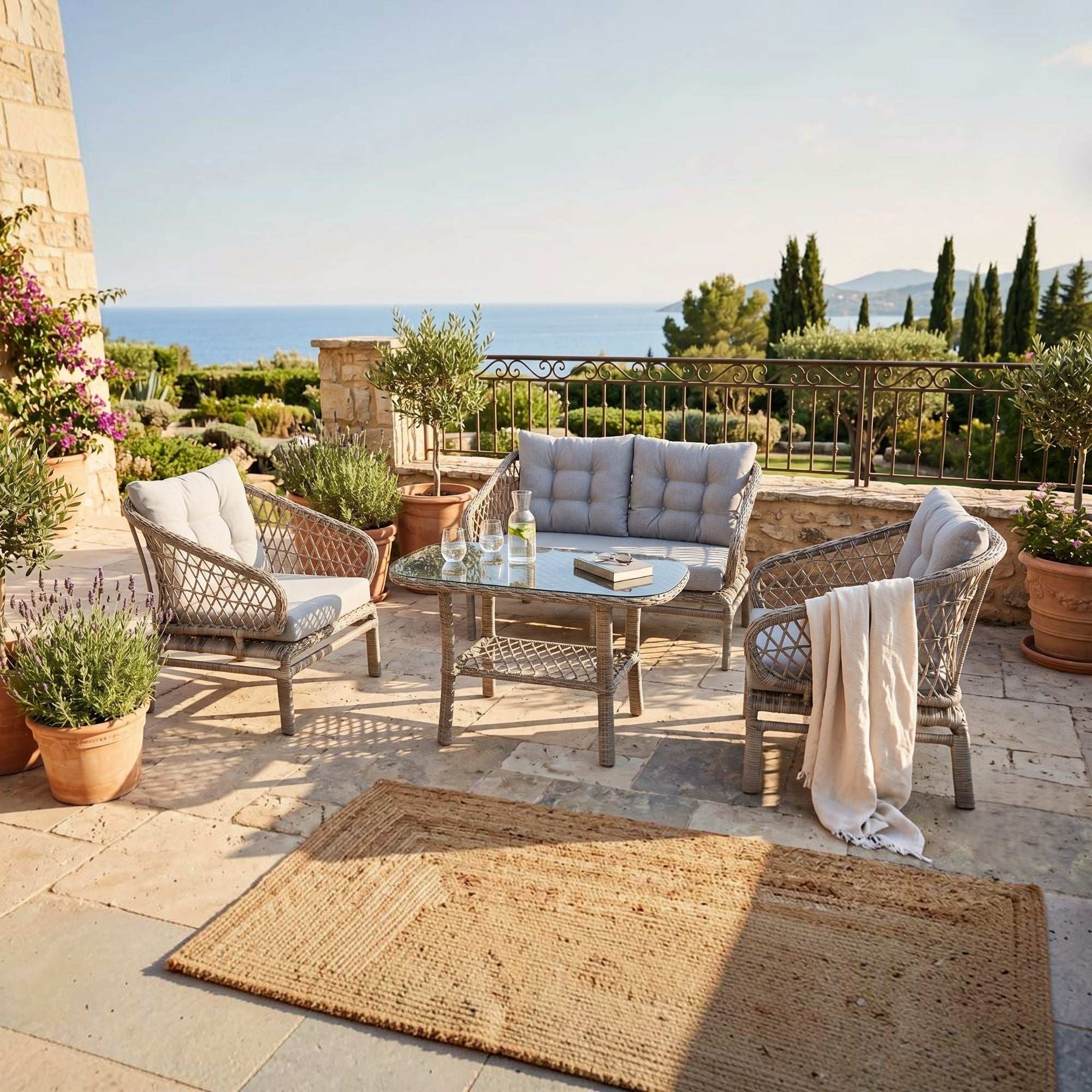 Vanta 2+1+1 Rattan Bahçe Balkon Oturma Grubu | Rehome
