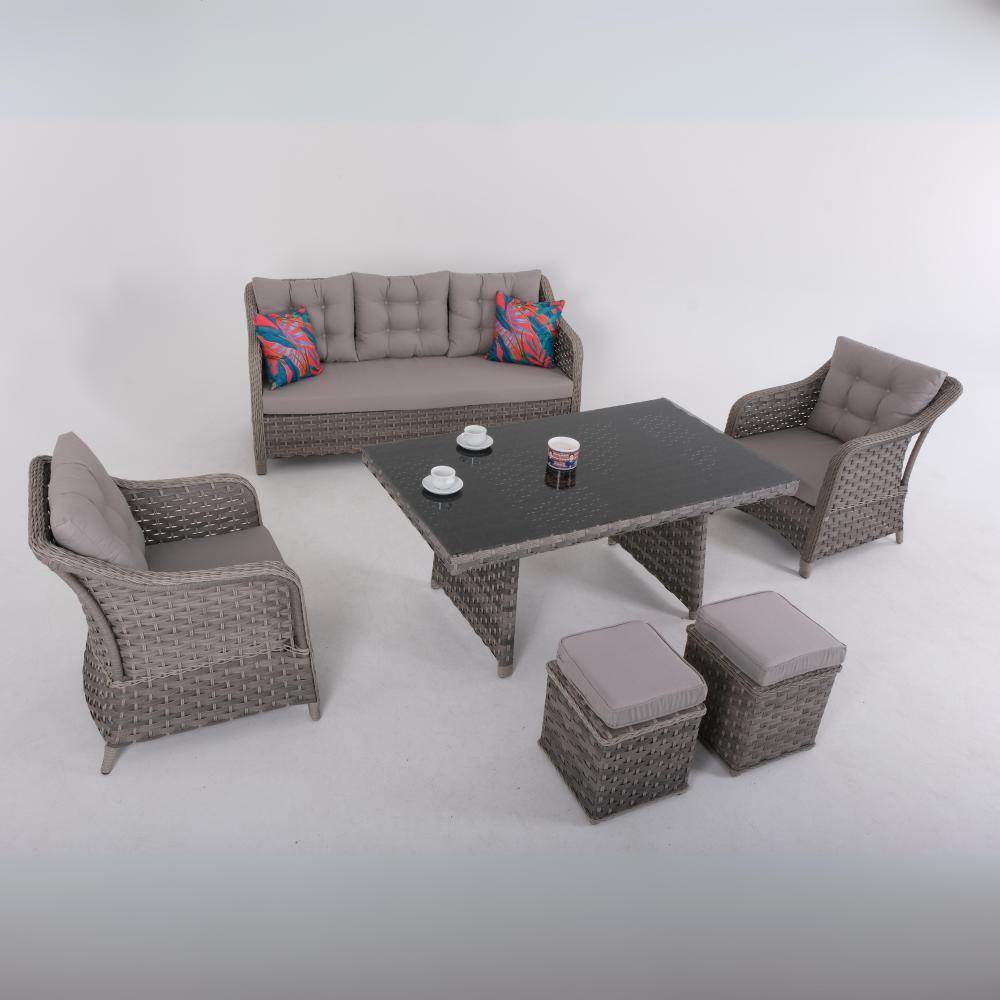 Velocity Üçlü Rattan Bahçe Oturma Grubu | Rehome