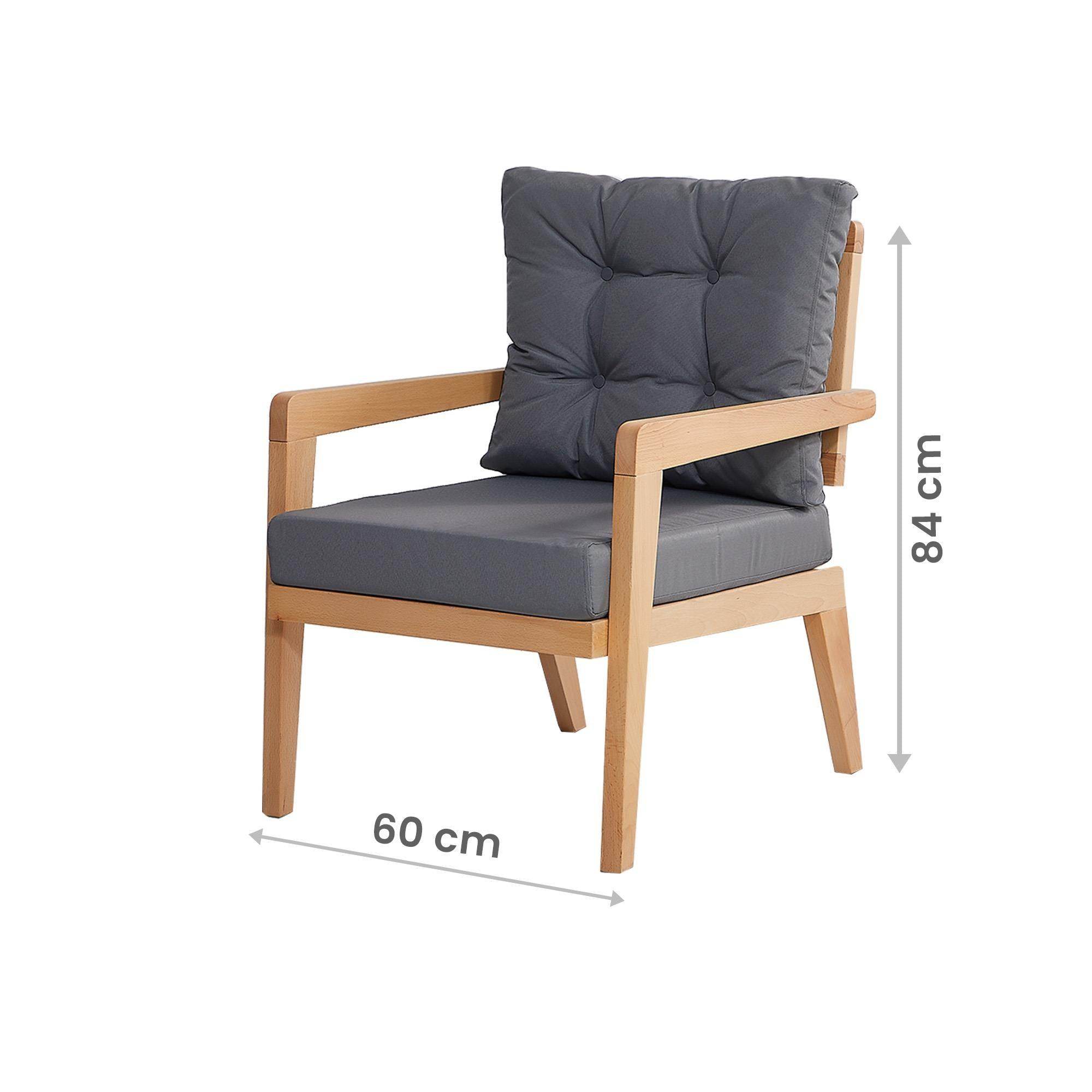 Vena Ahşap Tekli Bahçe Koltuğu | Balkon Koltuğu | Rehome