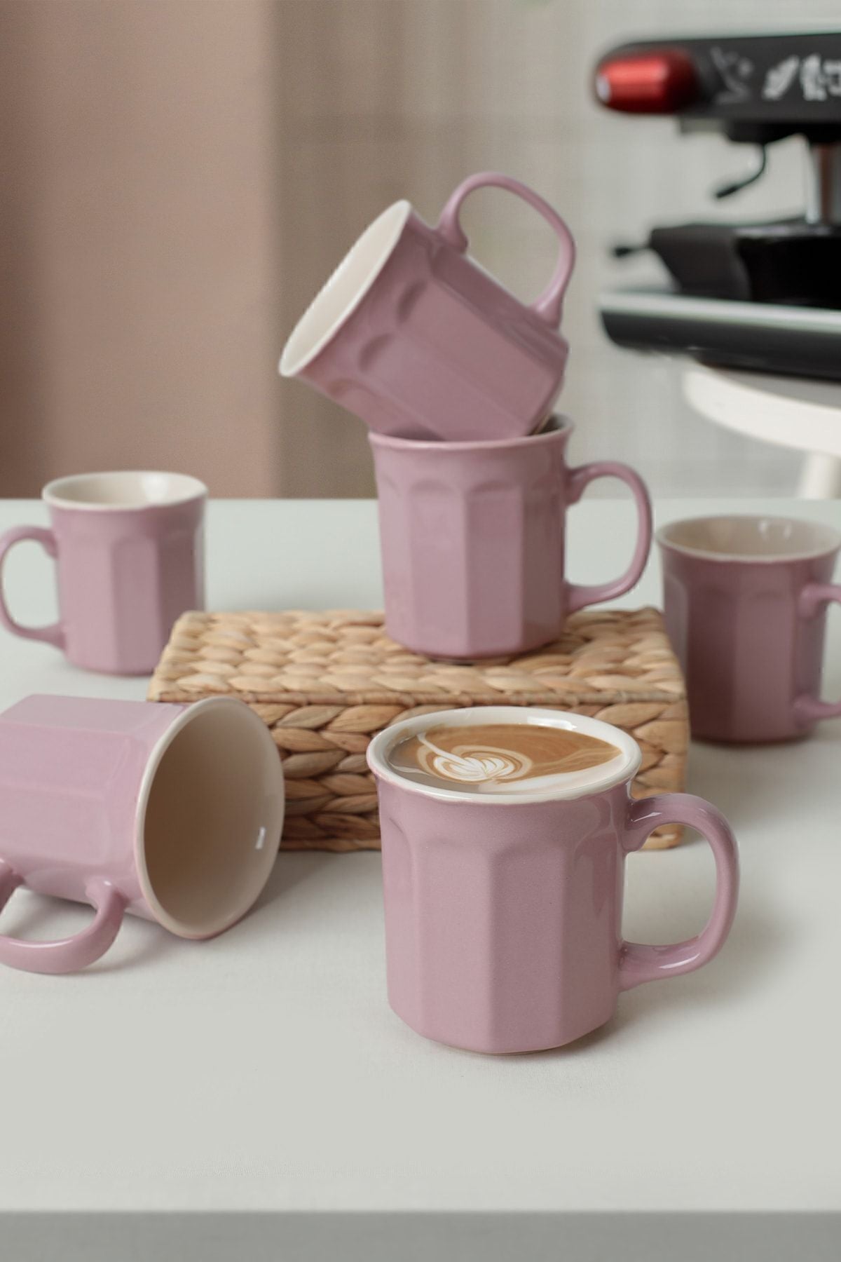 Violet/Krem Herakles Kupa 9 Cm 6 Adet 451/030