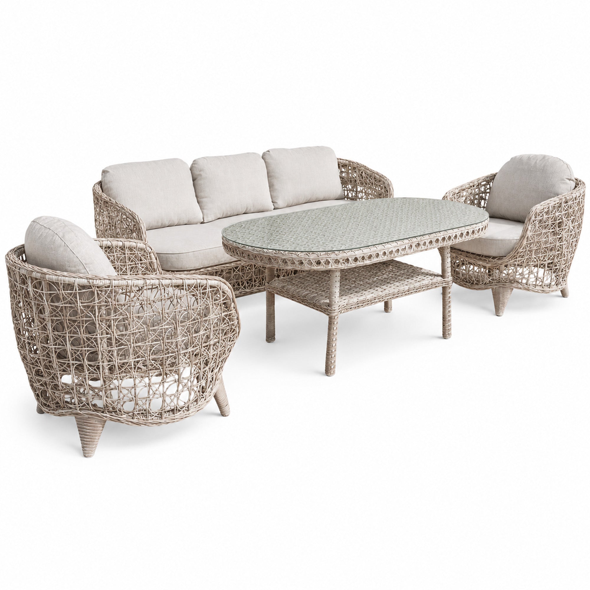 Zenda Rattan Bahçe Oturma Grubu 3+1+1 Sehpalı | Rehome